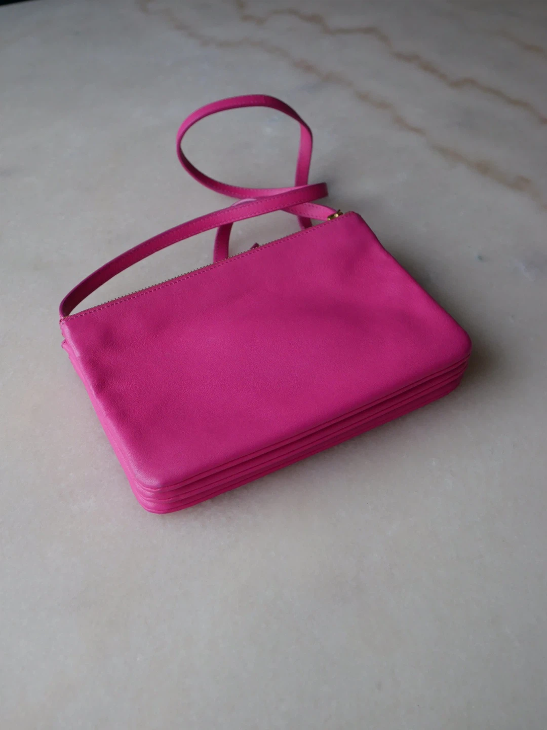 Celine Pink Leather Trio Pouch Bag - photo 4