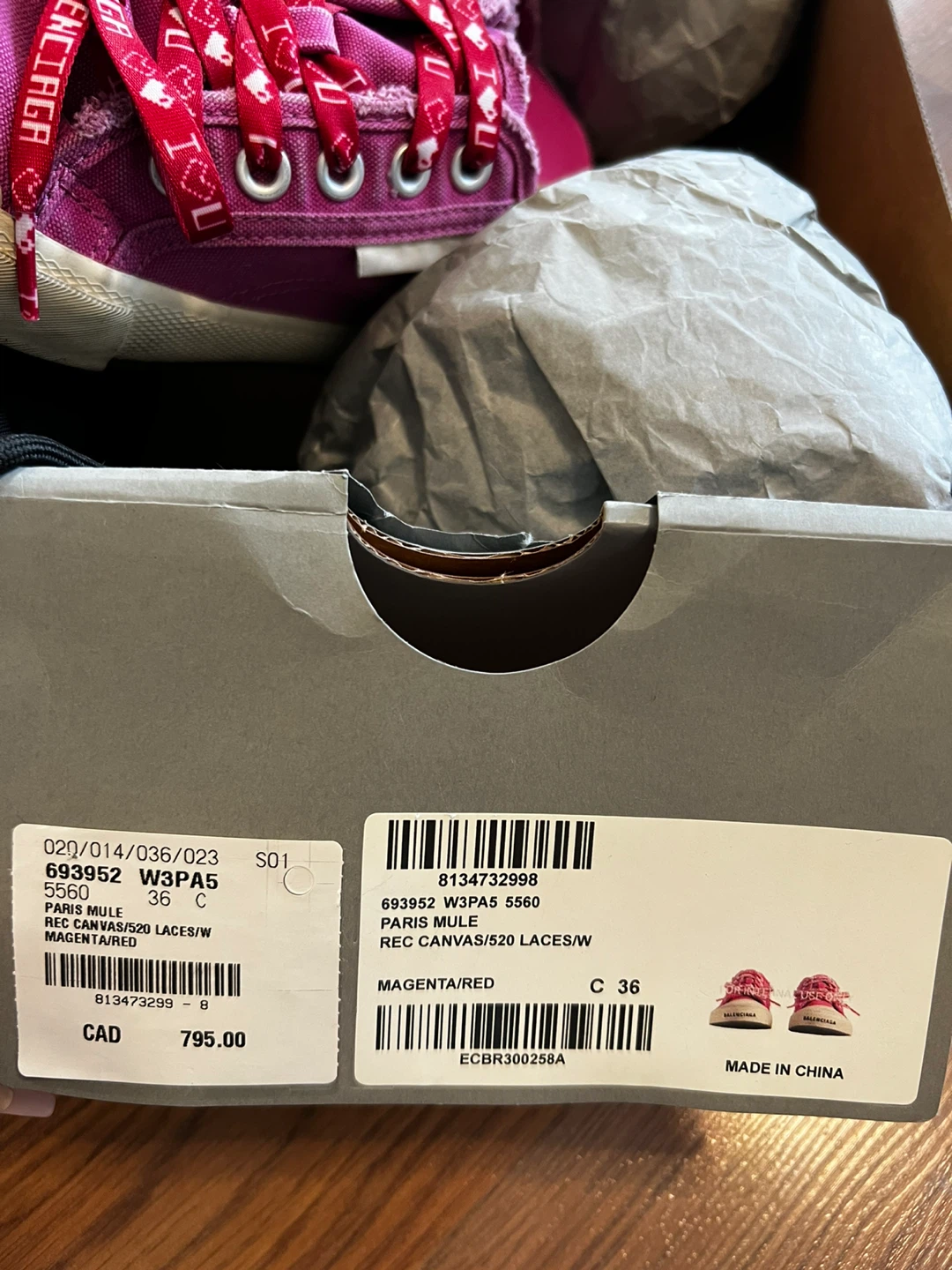 Authentic Balenciaga Magenta Mule Sneakers - photo 5