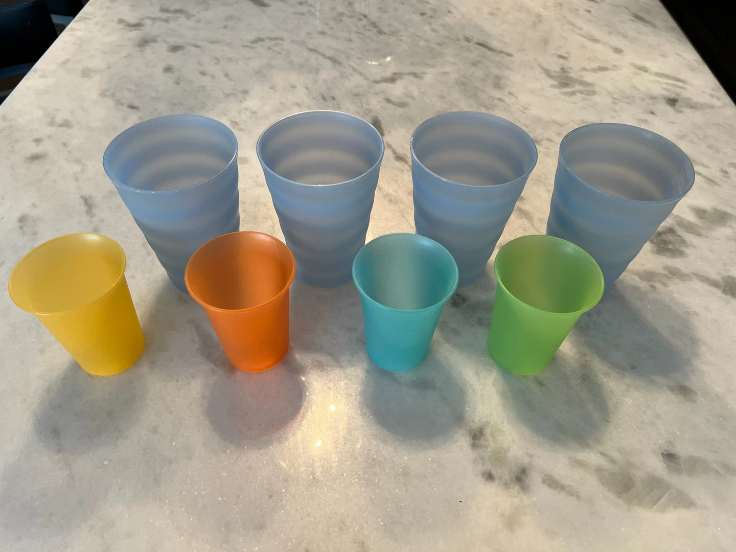 Set of 8 Tupperware Cups - Assorted Colours