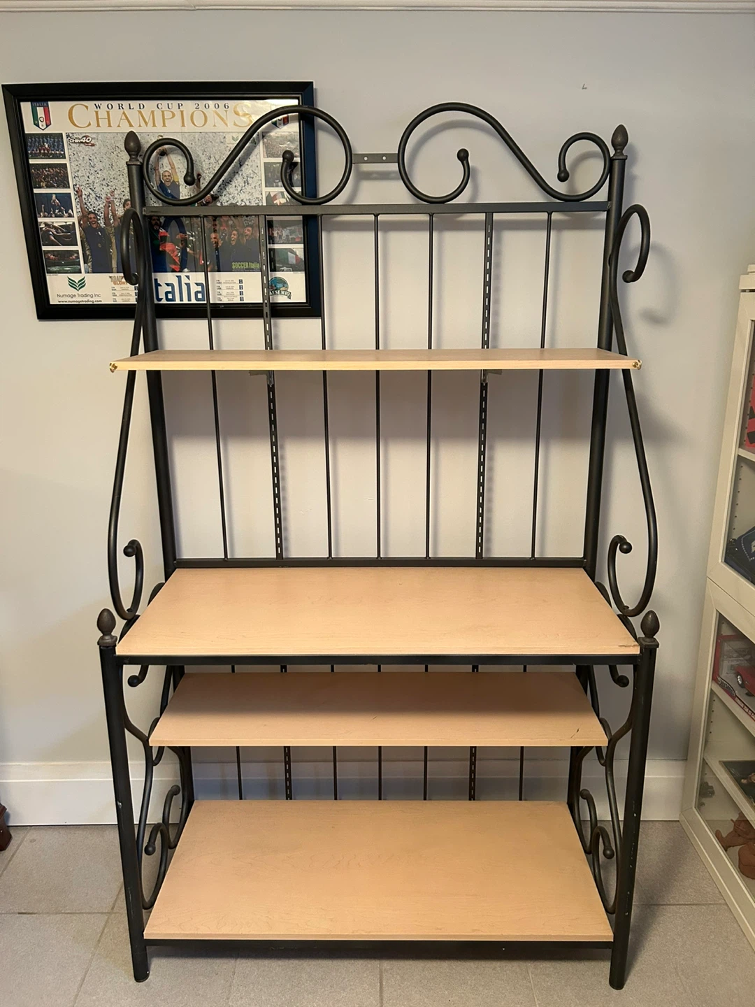 Metal Rack with Wood Shelves