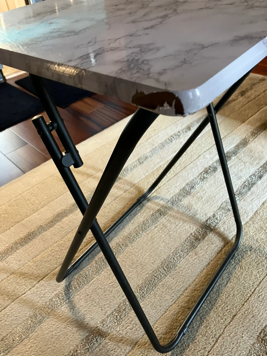 Folding Tray Table - Faux Marble Top - photo 2