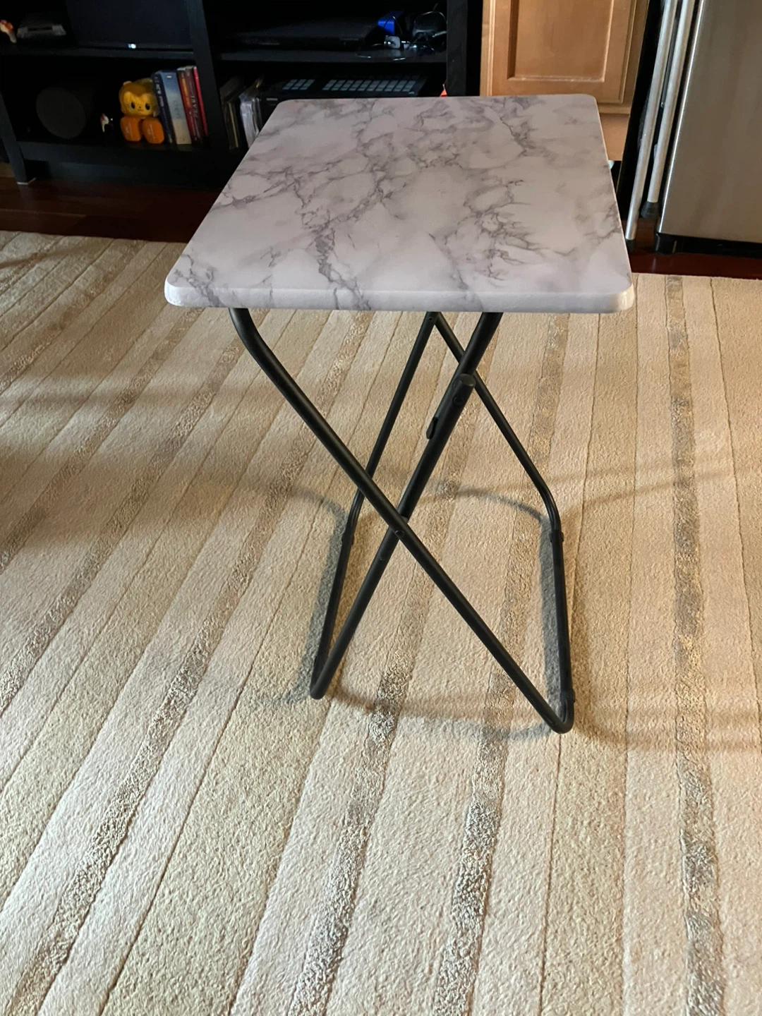 Folding Tray Table - Faux Marble Top