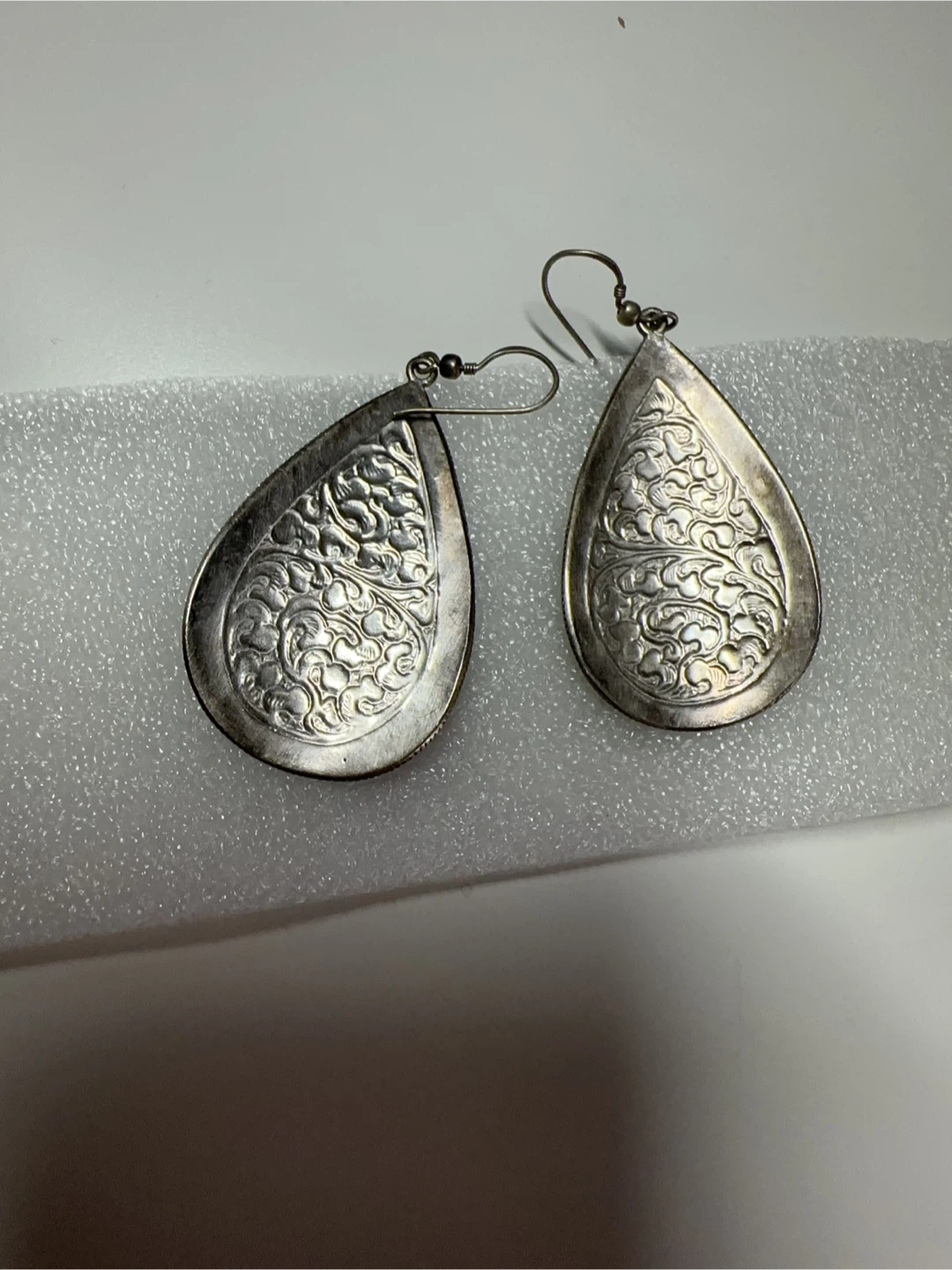 Teardrop Turquoise and sterling Silver Dangle Earrings - photo 3