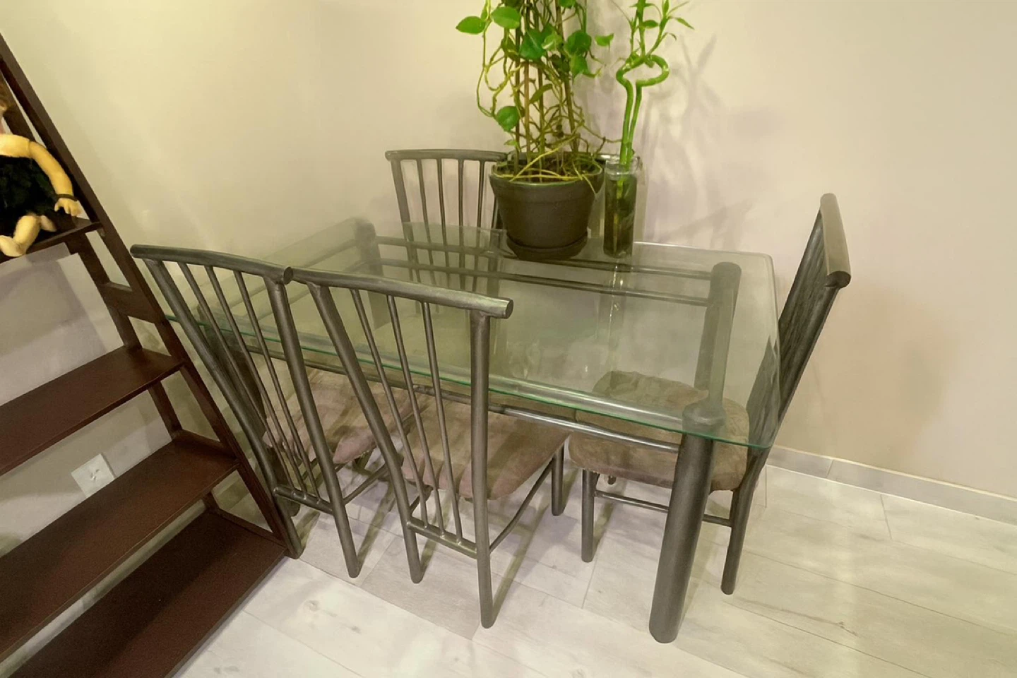 Glass Dining Table with 6 Chairs