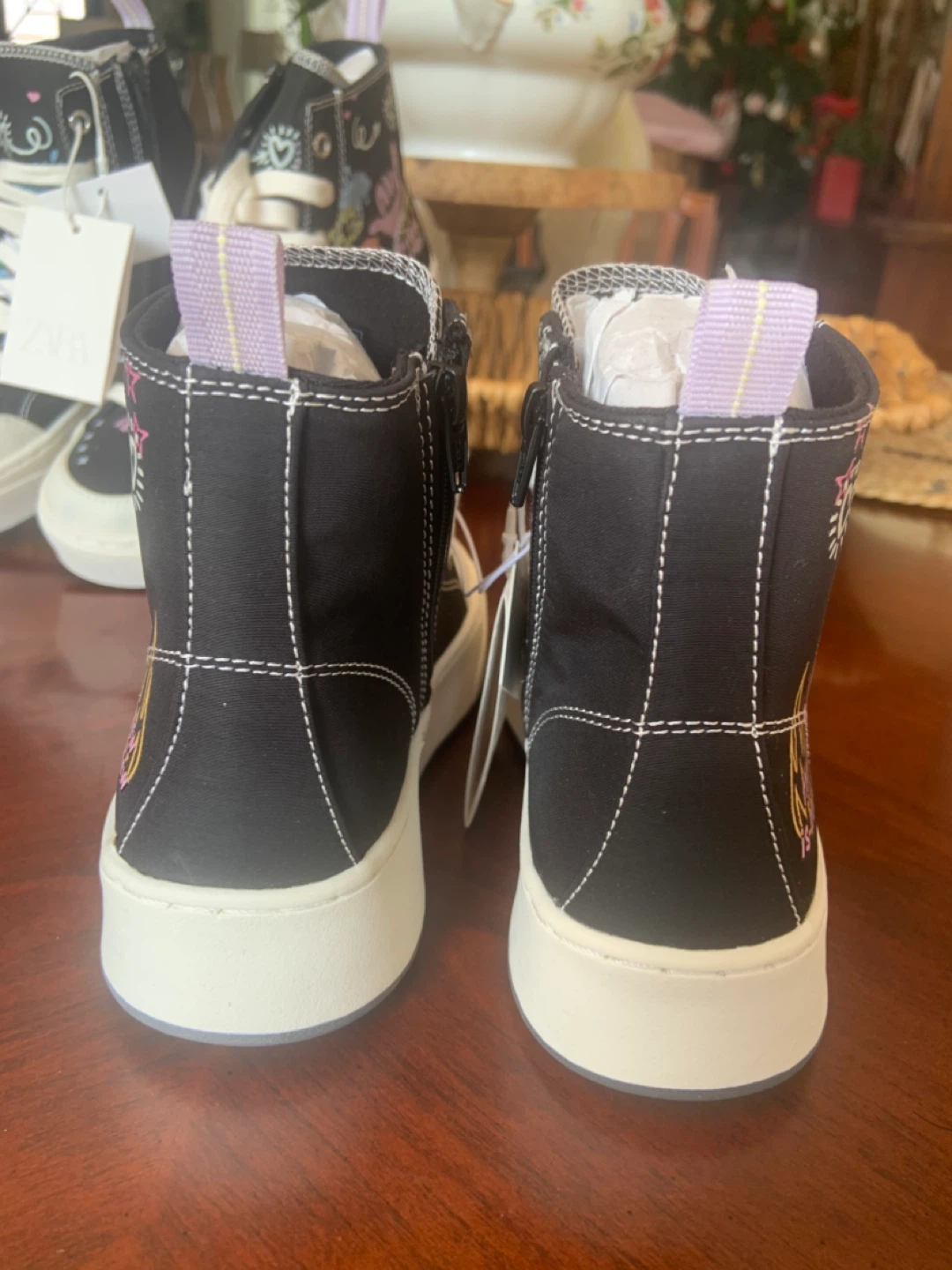 Zara High Top Sneakers with Graffiti Print - photo 5