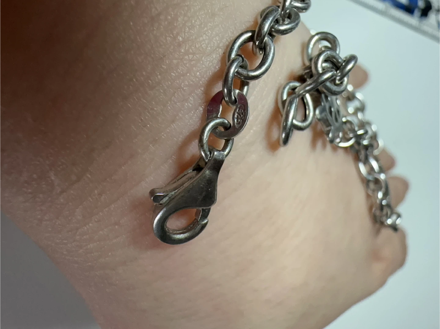 Full Silver Hallmarks Vintage Anchor Compass Charm Bracelet - photo 4