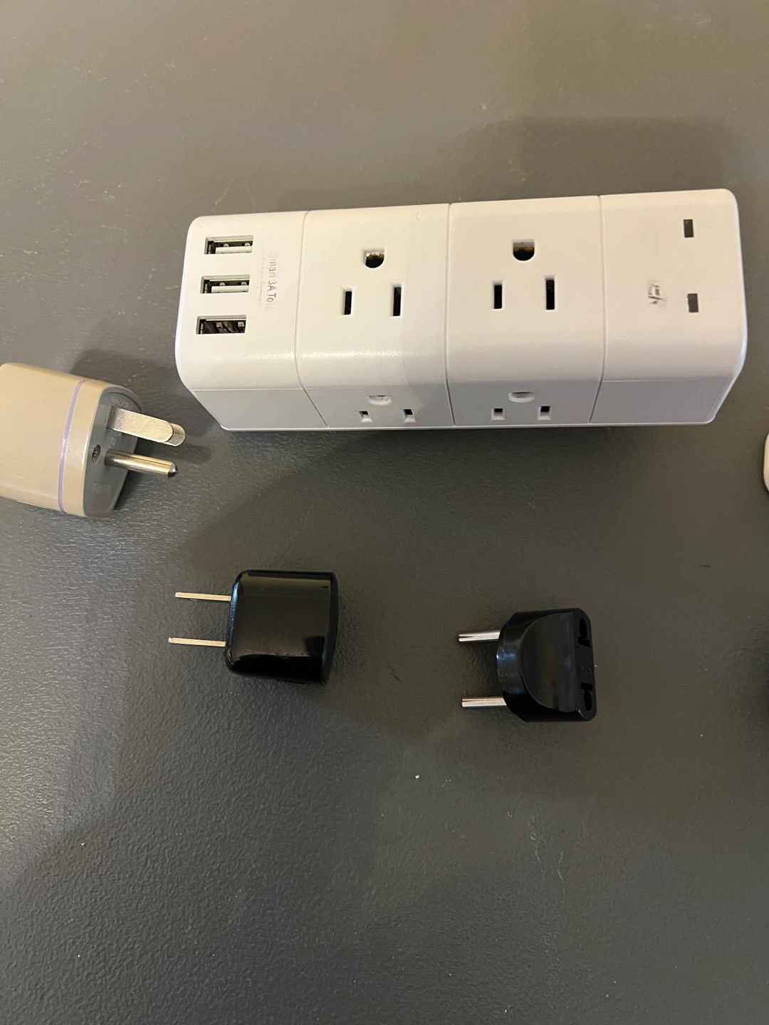 White Travel Power Adapter with 3 USB Ports - photo 2