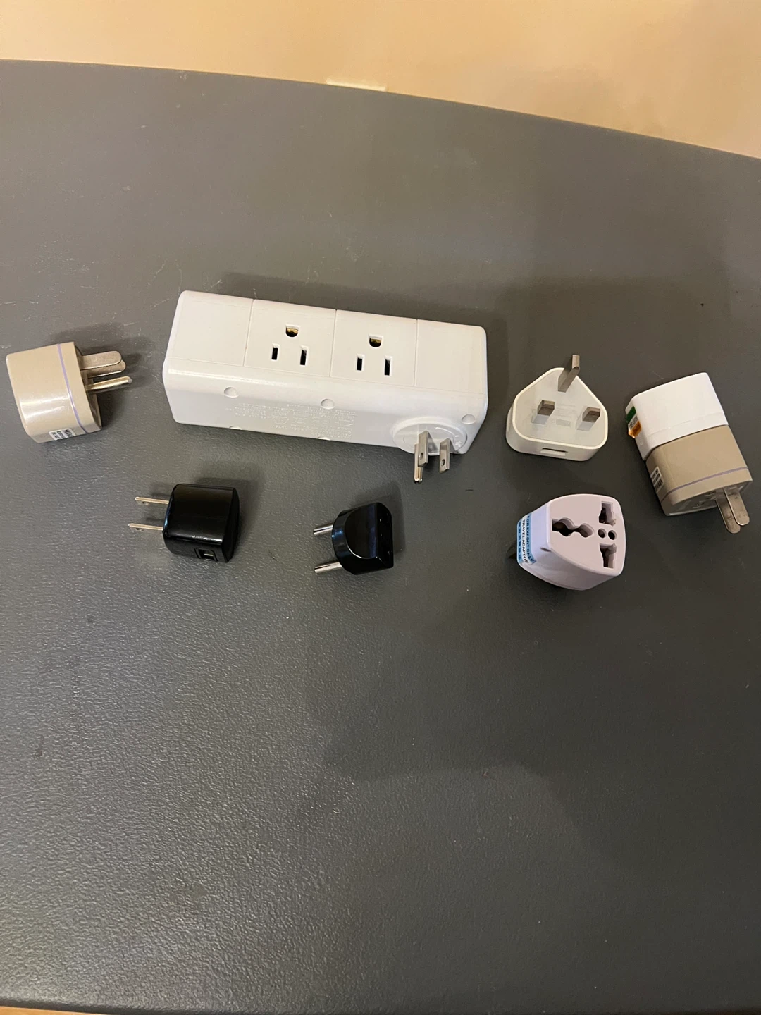 White Travel Power Adapter with 3 USB Ports