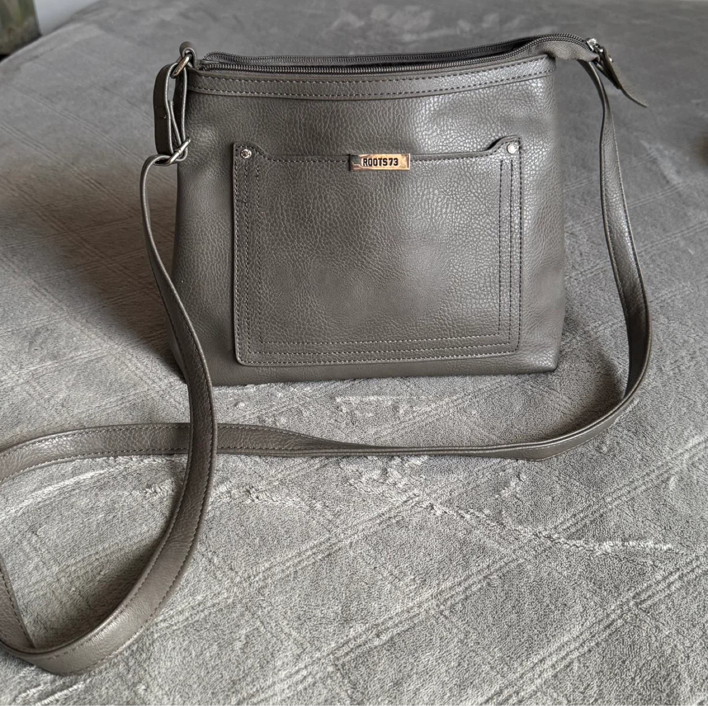 Roots 73 Grey Crossbody Purse