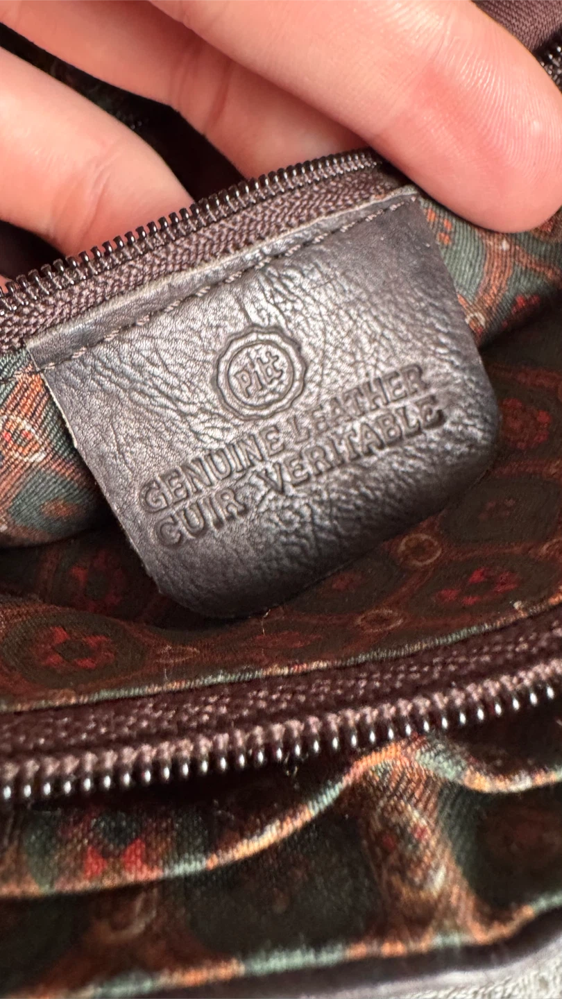 Dark Brown Genuine Leather Crossbody Bag - photo 2
