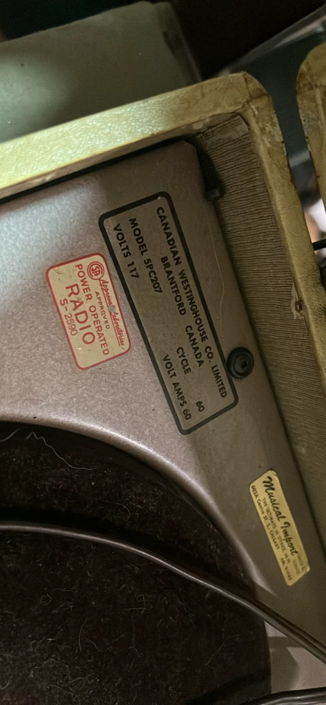 Canadian Westinghouse Record Player - photo 5