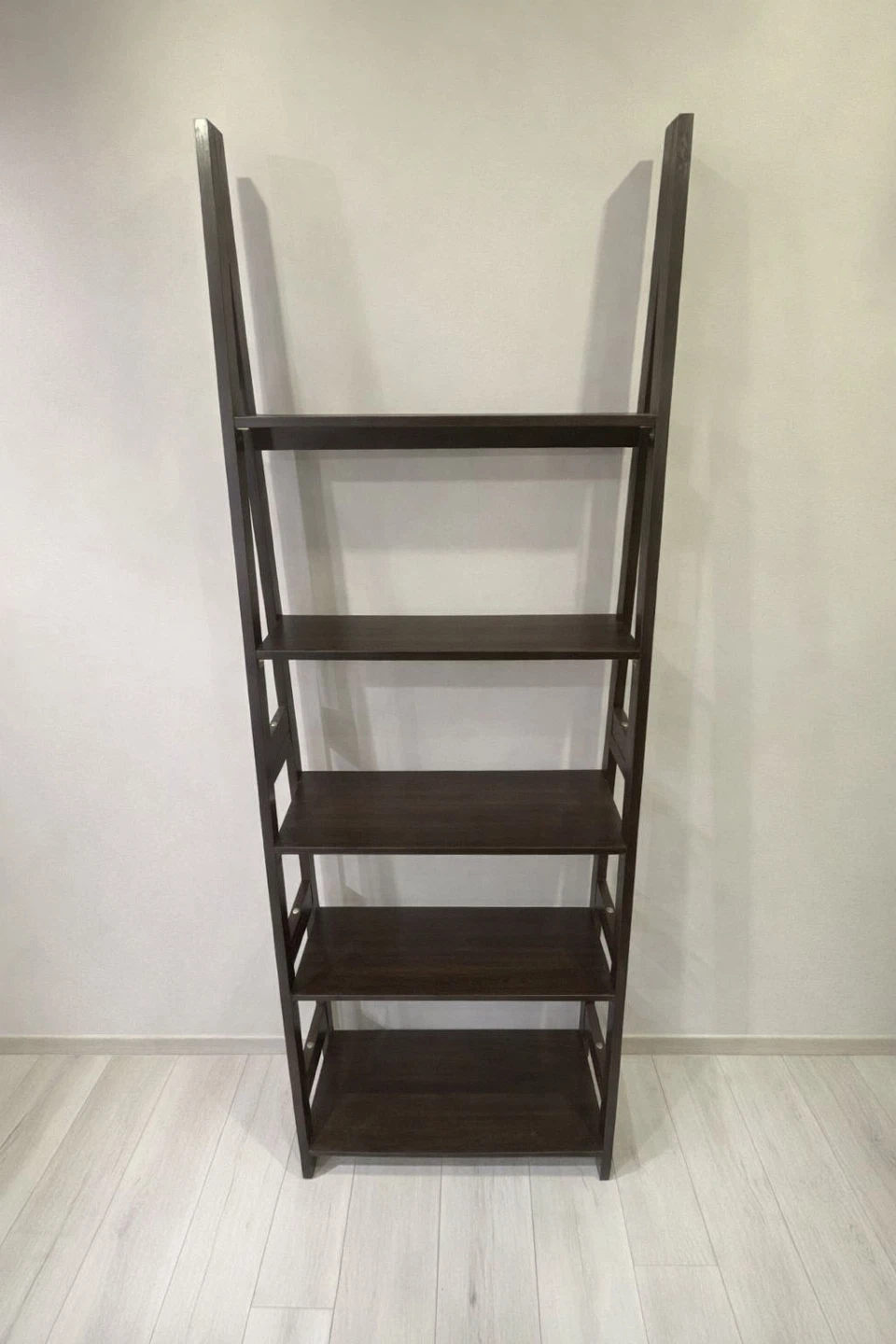 Dark Brown Ladder Bookshelf