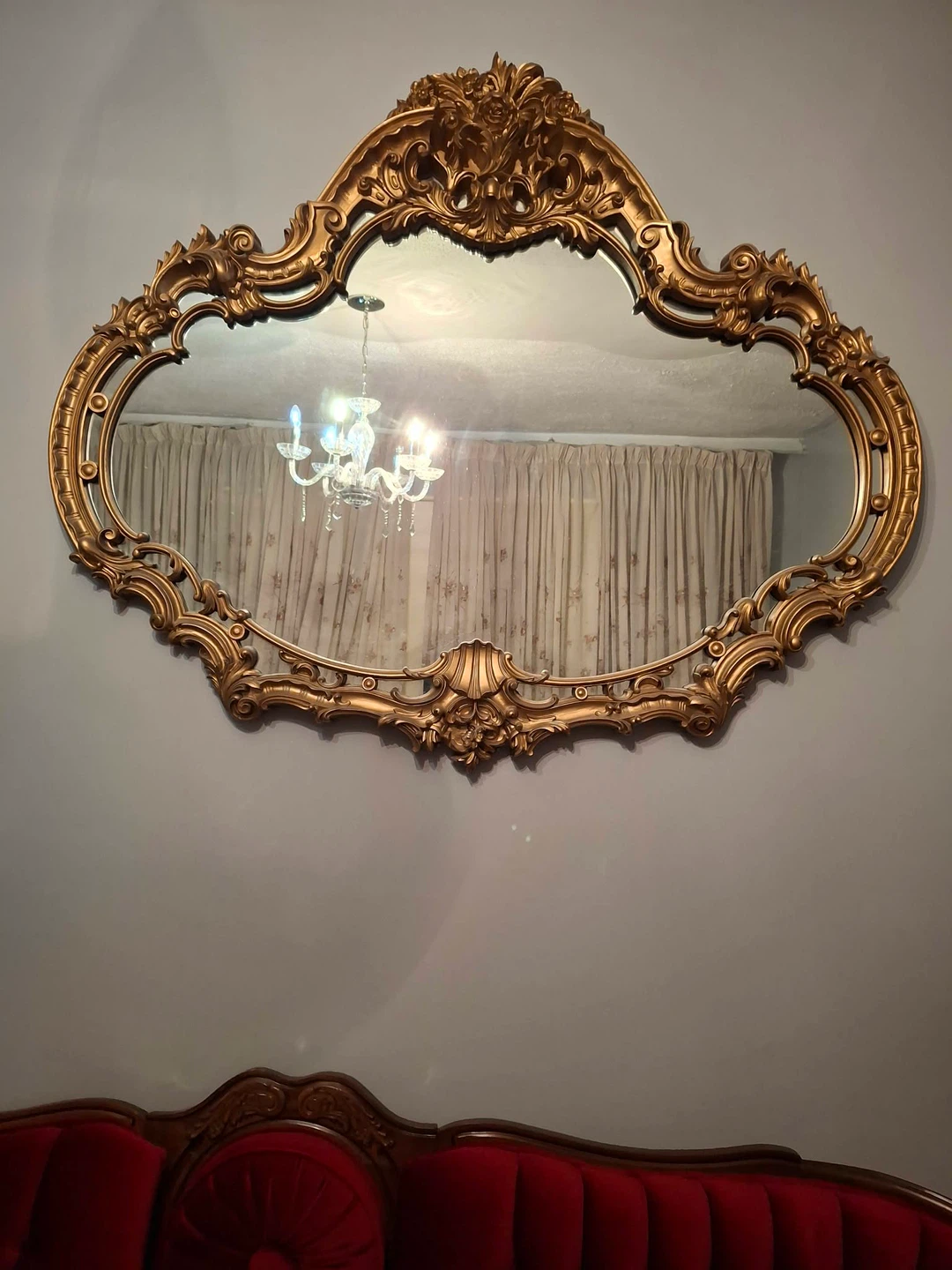Ornate Gold Gilt Rococo Style Mirror