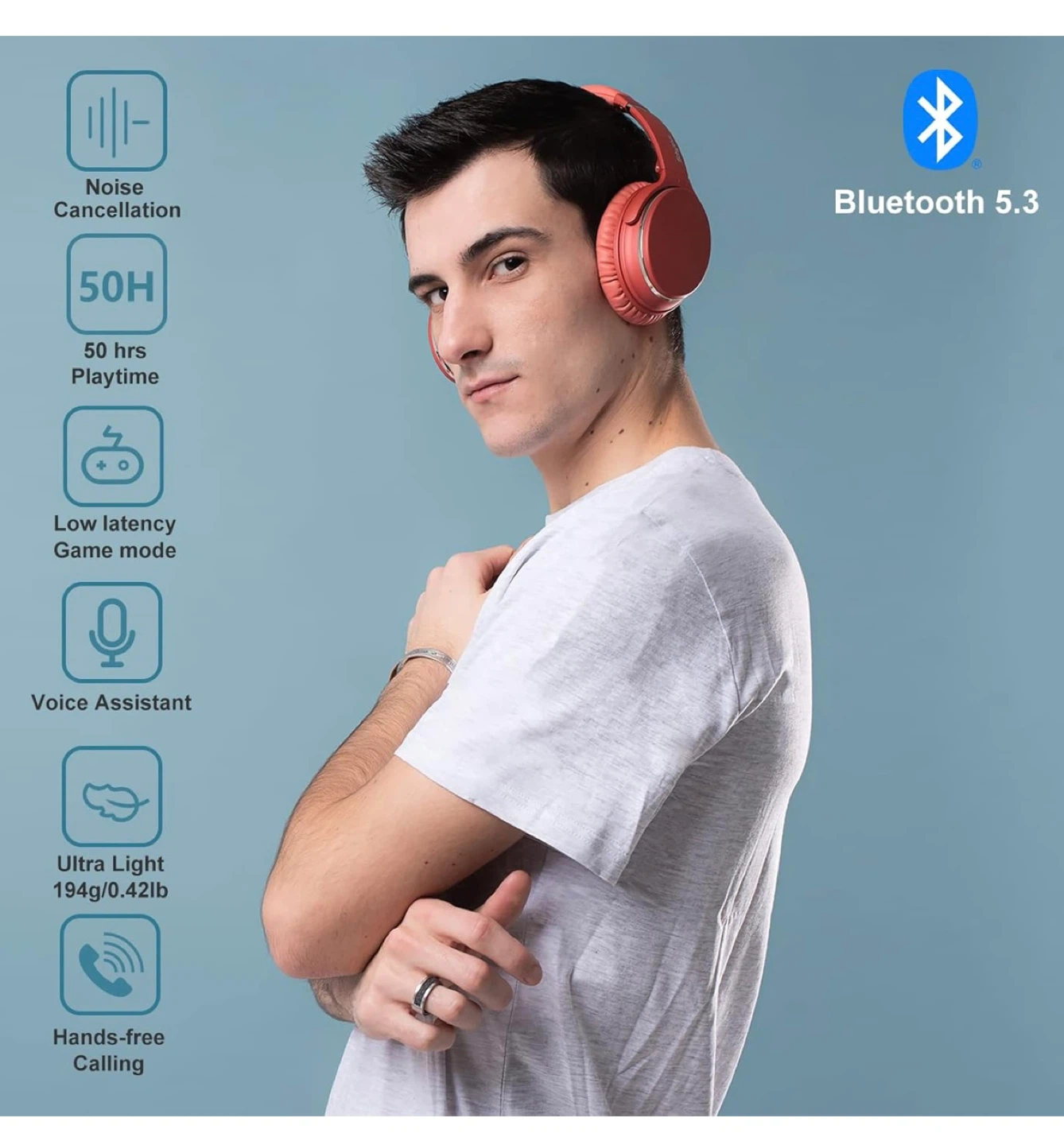 New Srhythm NC25 Headphones - Coral - photo 2