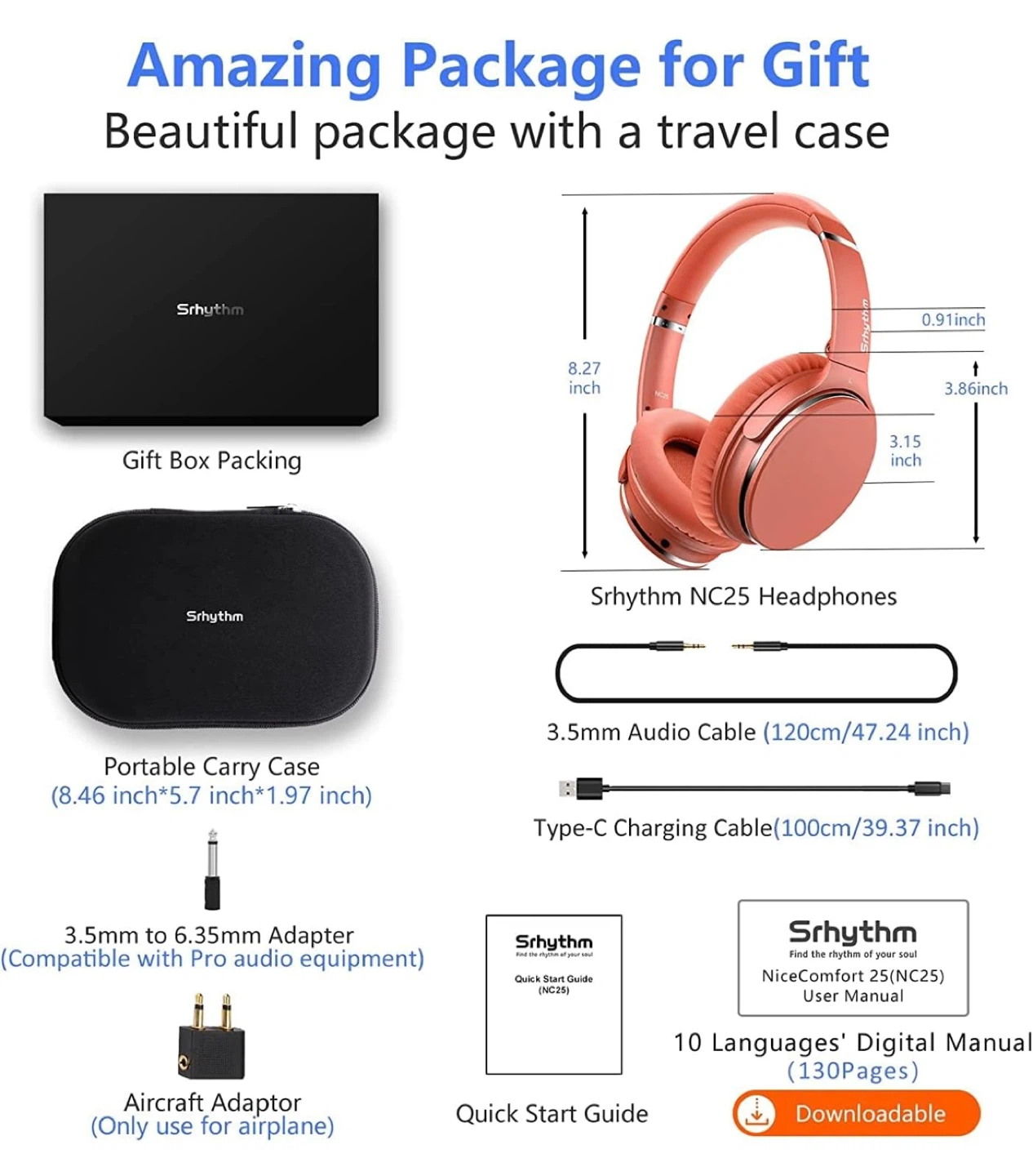 New Srhythm NC25 Headphones - Coral - photo 5