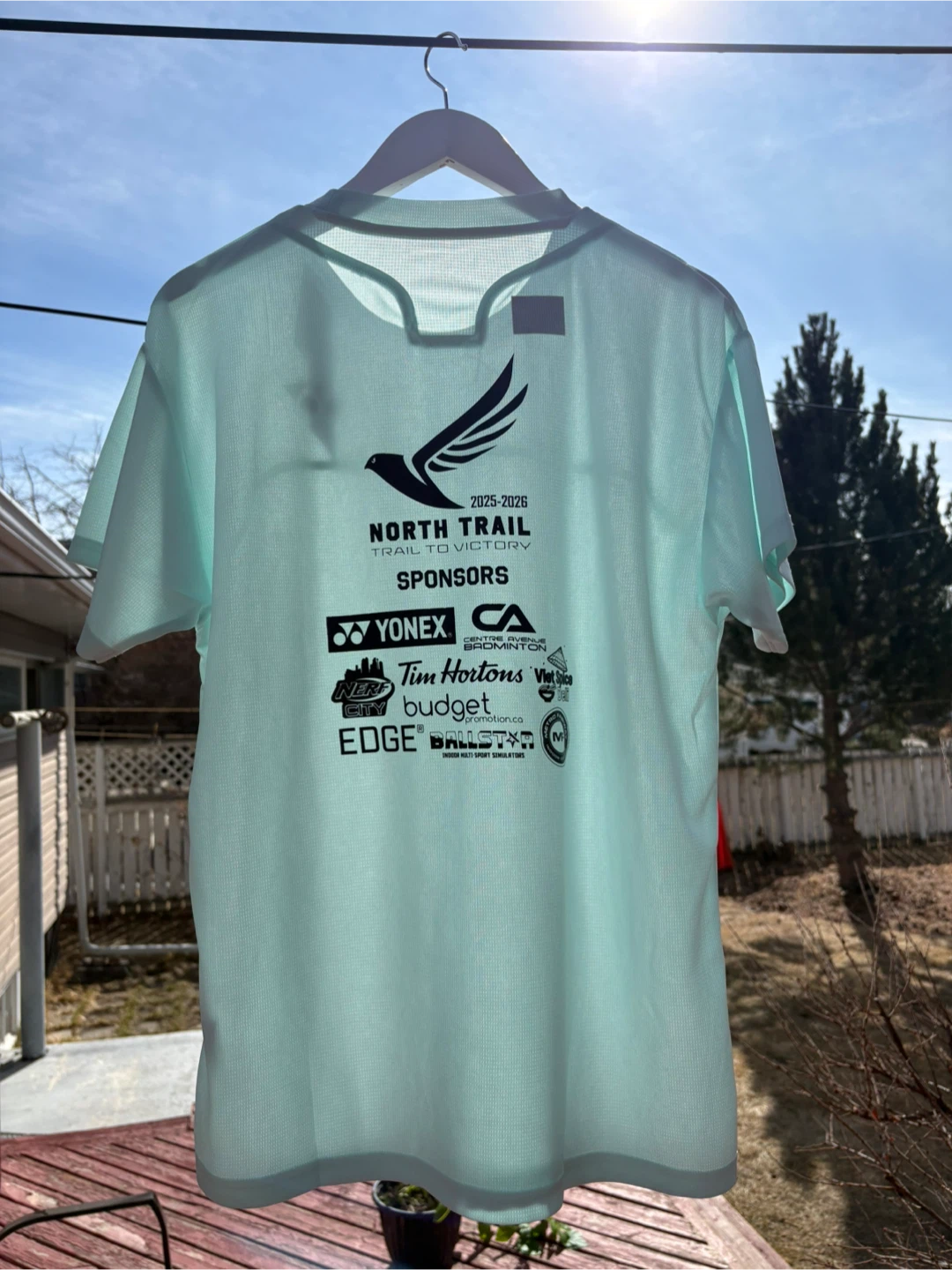 Yonex Unisex Ice Blue Crew Neck Shirt - Size L - photo 2