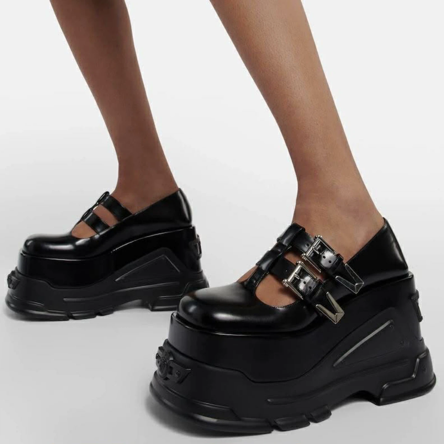 Versace Black Medusa Platform Mary Jane Shoes
