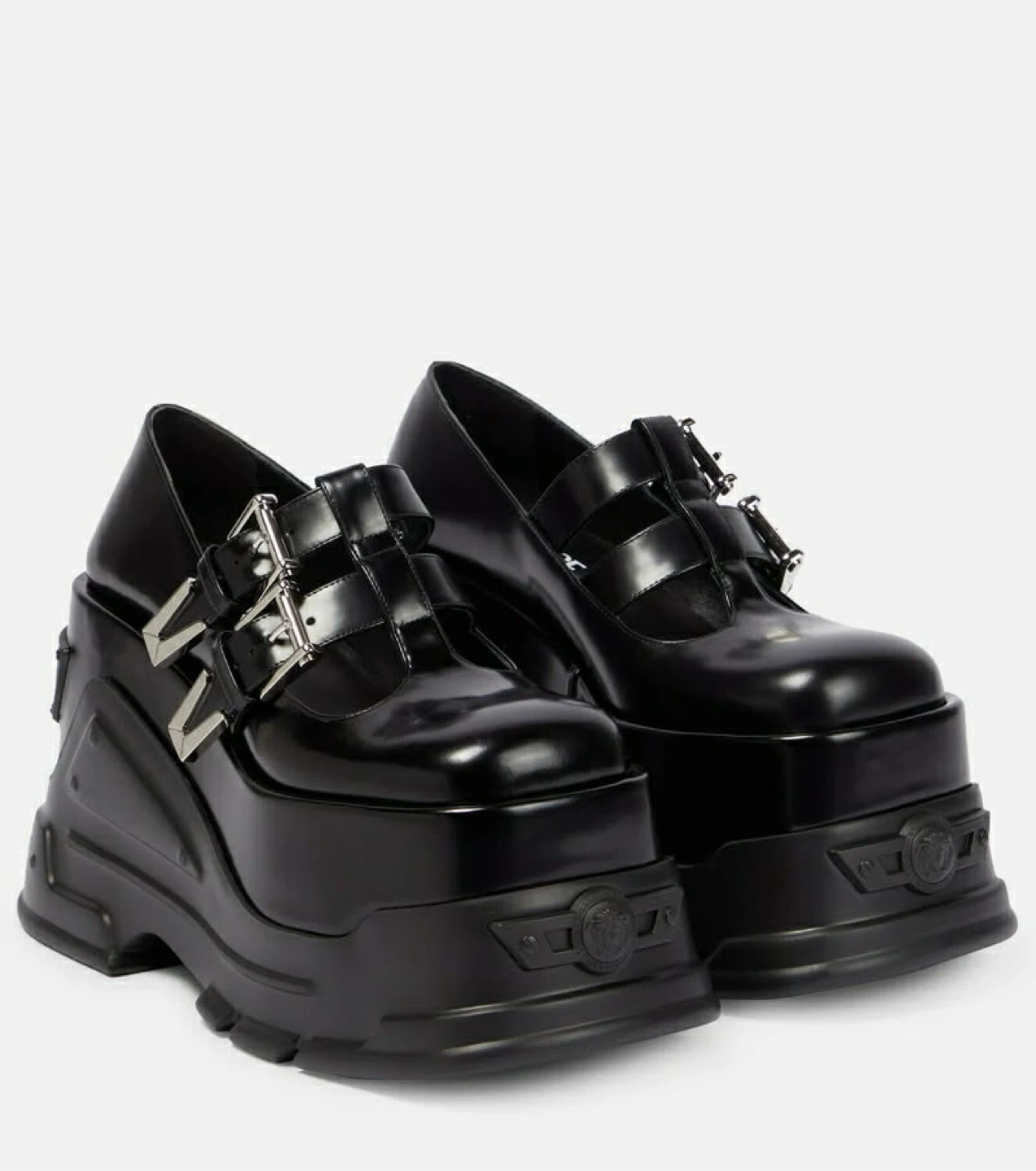 Versace Black Medusa Platform Mary Jane Shoes - photo 3