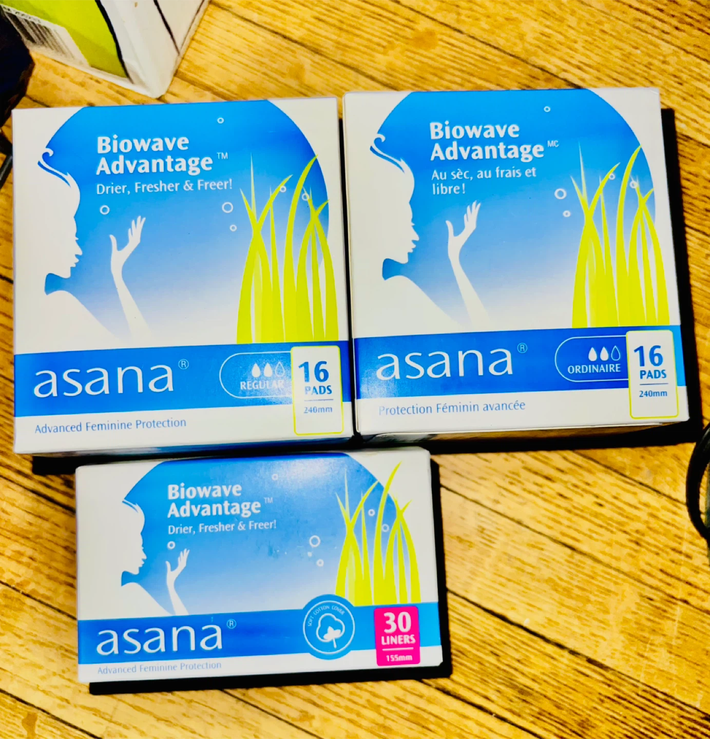 Asana Biowave Advantage Pads and Liners