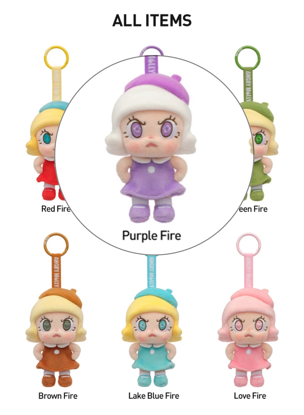 Angry Molly Plush Pendant — Purple Fire - photo 2