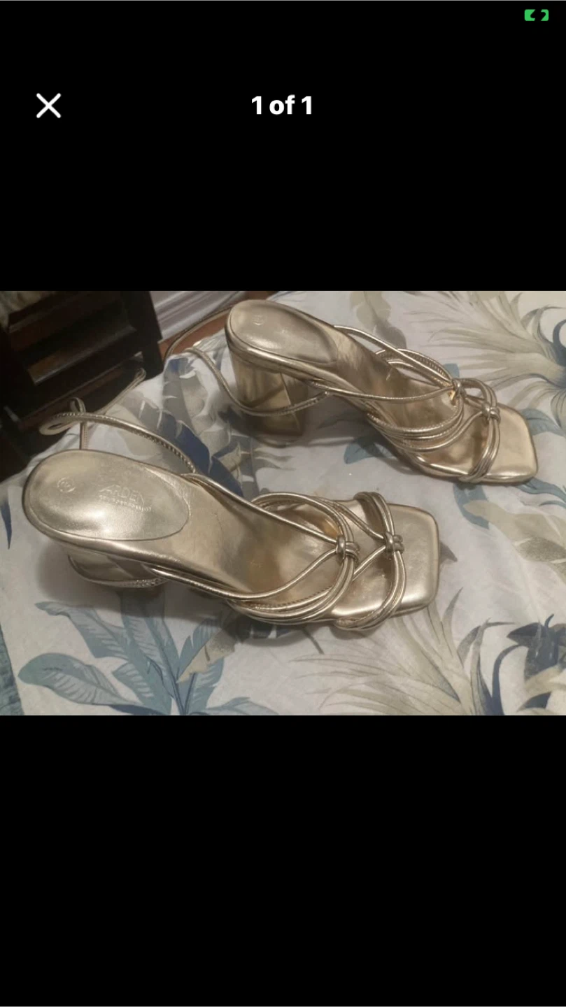 KARDEN Gold Heeled Sandals