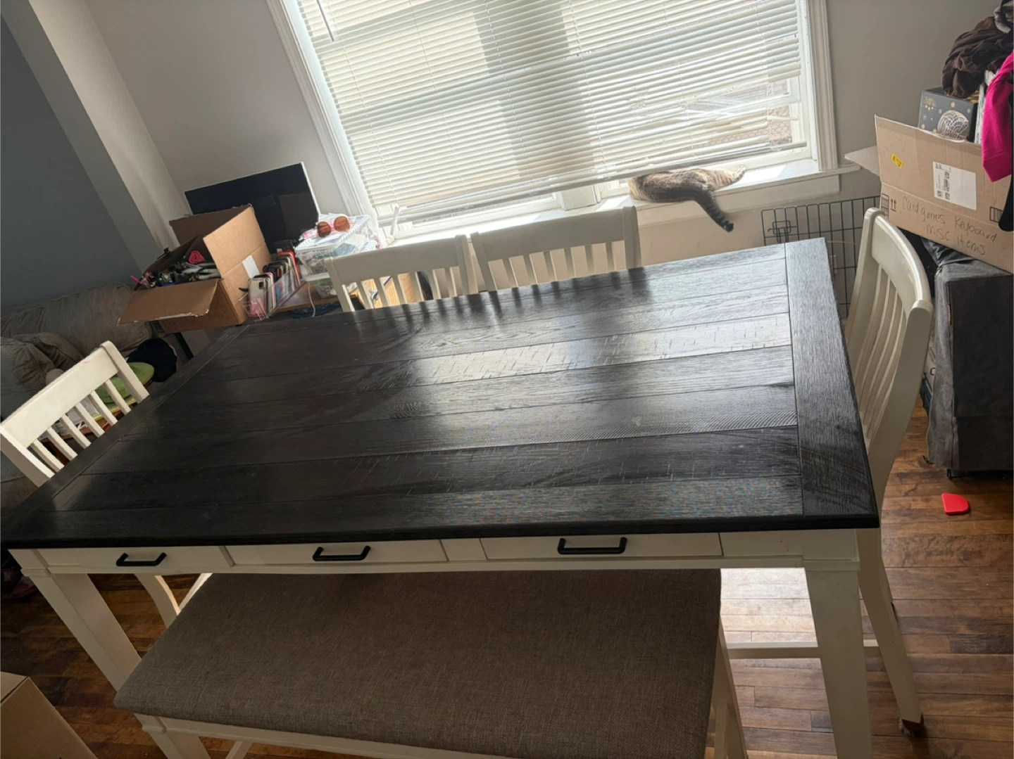 Dining Table Set with Chairs and Bench - photo 3