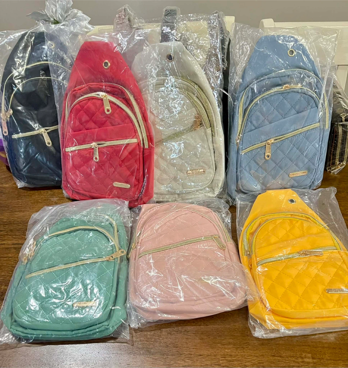 Quilted Sling Backpacks - Multiple Colors