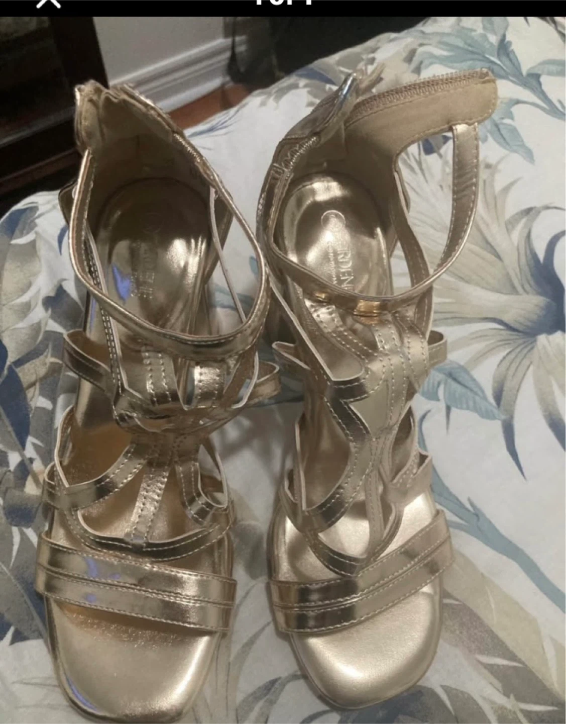 Gold Strappy Heeled Sandals