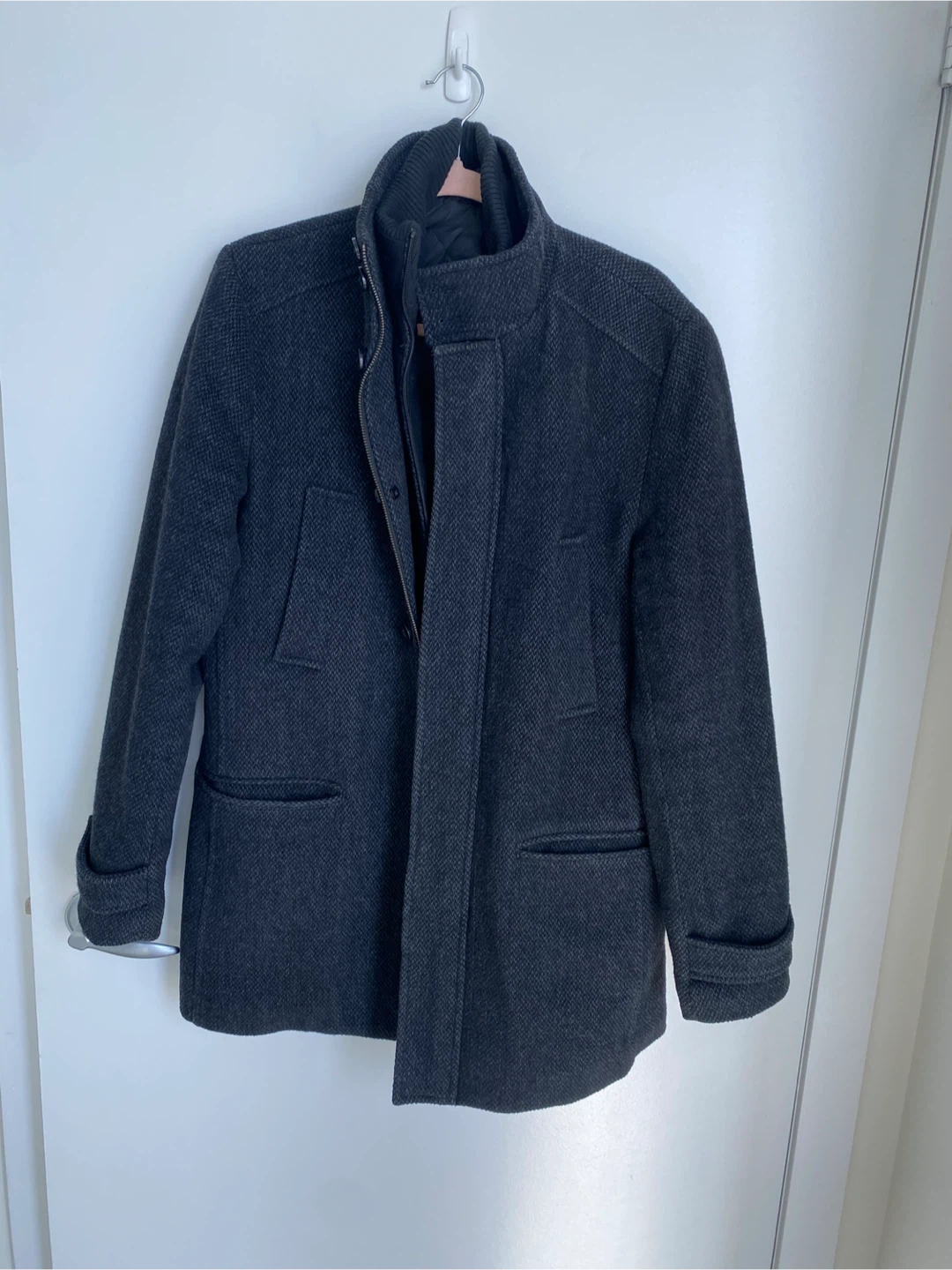 Men's RW&Co Grey Wool Coat - size XS - photo 3
