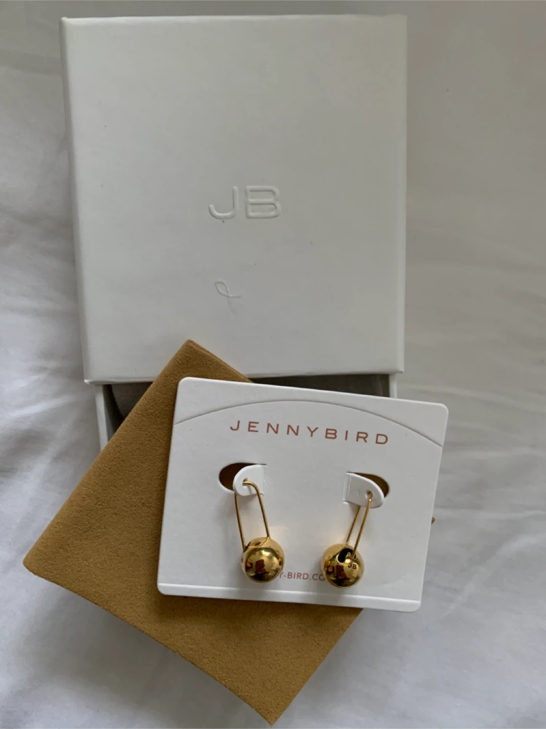 Jenny Bird Gold Tone Safety Pin Drop Earrings