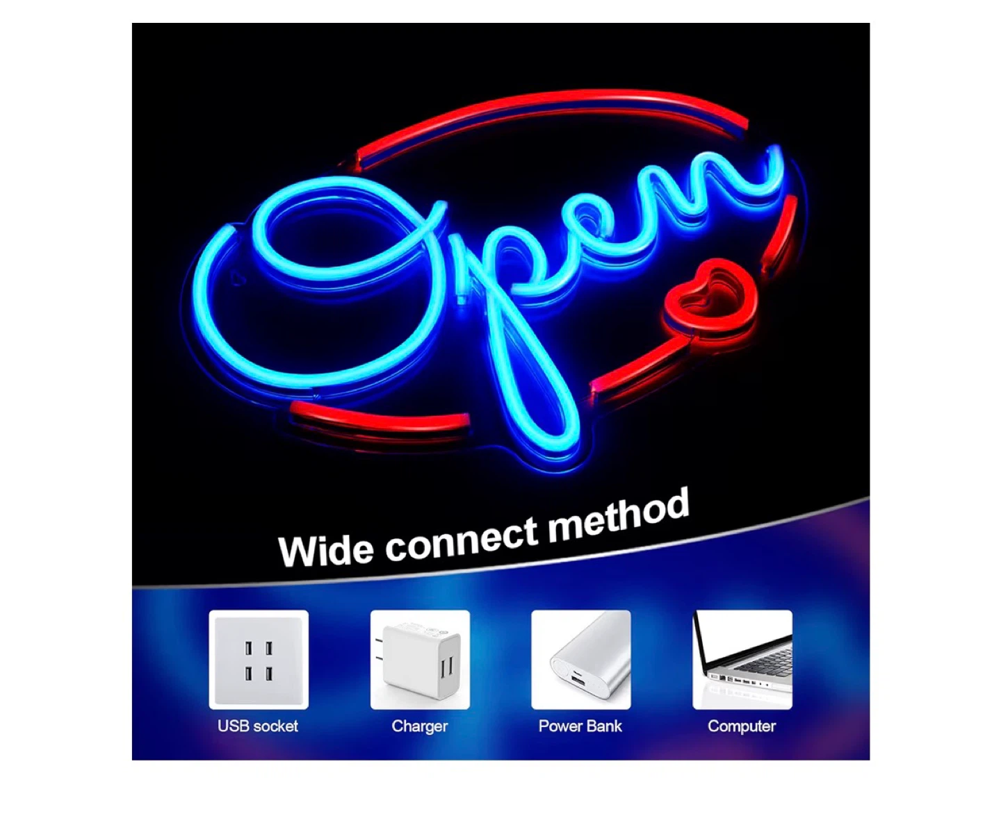 FITNATE Open Neon Sign 16x12" LED - photo 3