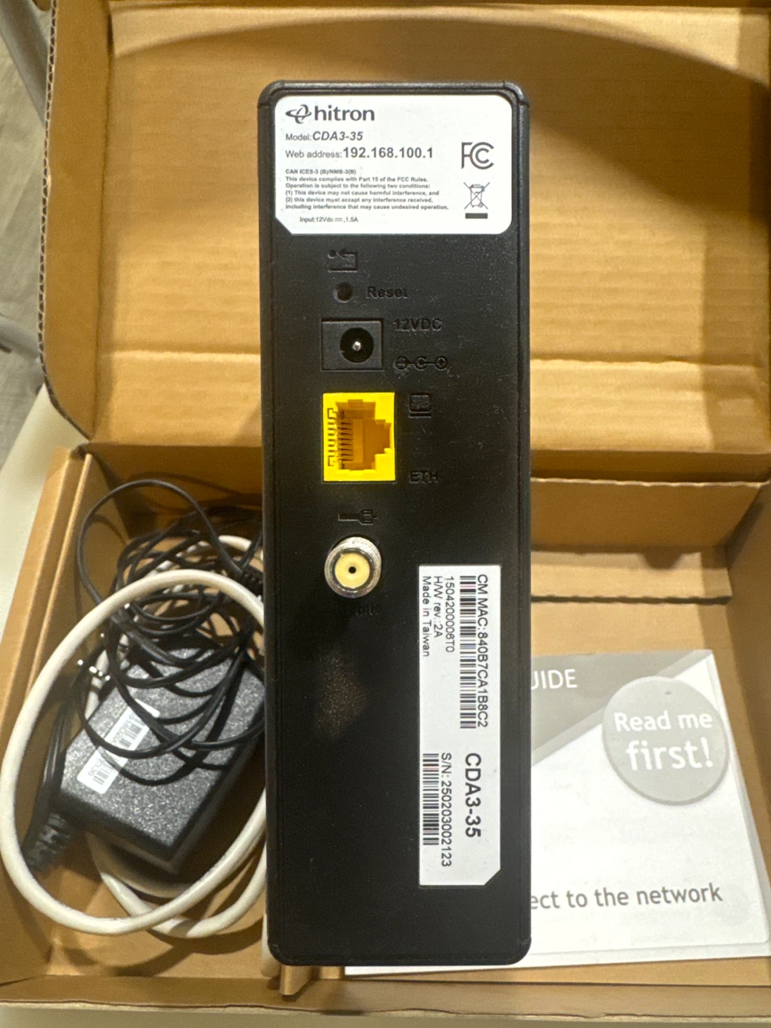 Hitron CDA3-35 Cable Modem Router - photo 2