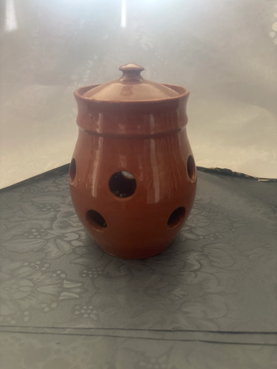 Ceramic Garlic Keeper Jar with Lid