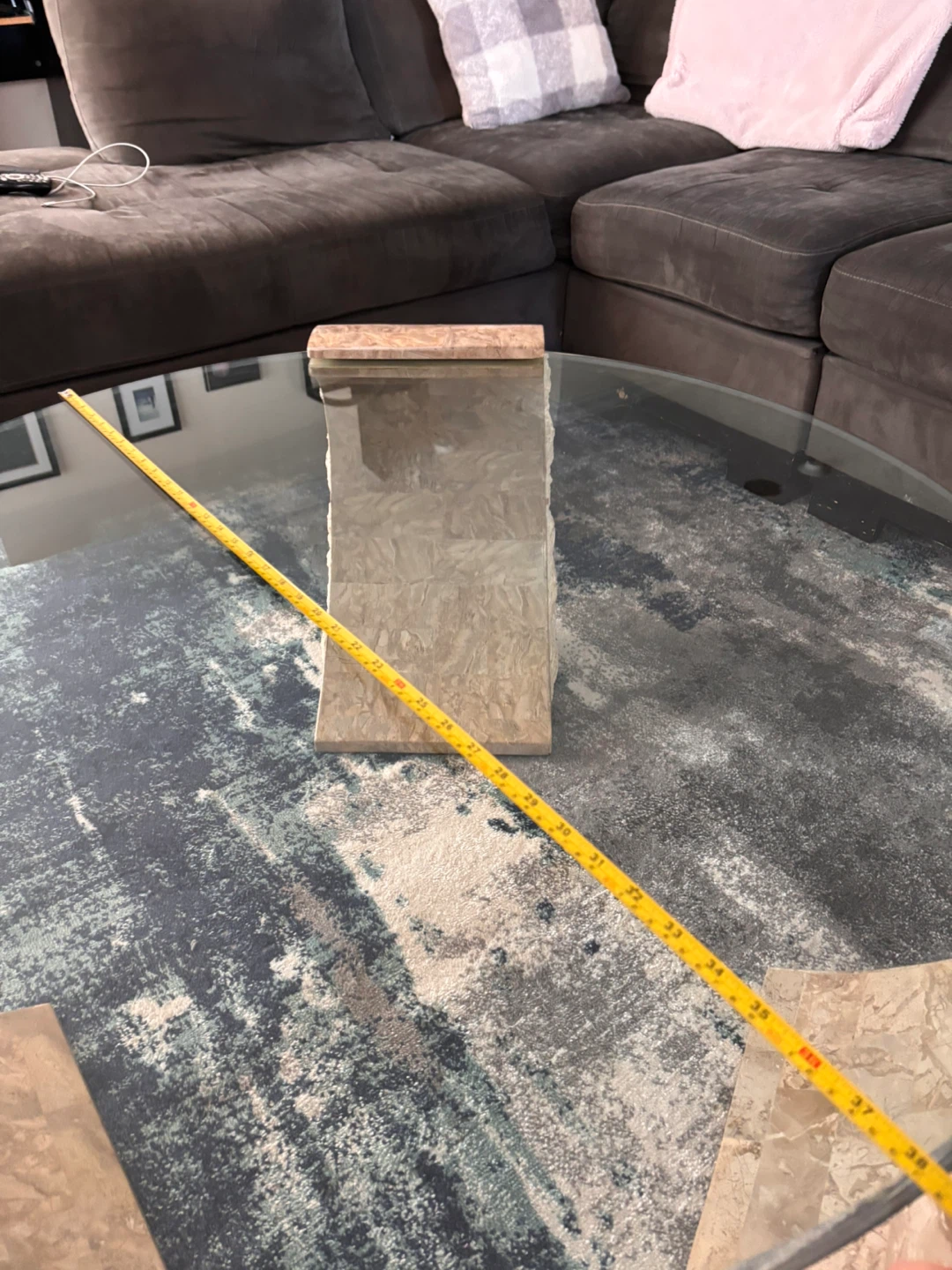 Vintage 1990s Magnussen Home Albany Stone table - photo 5