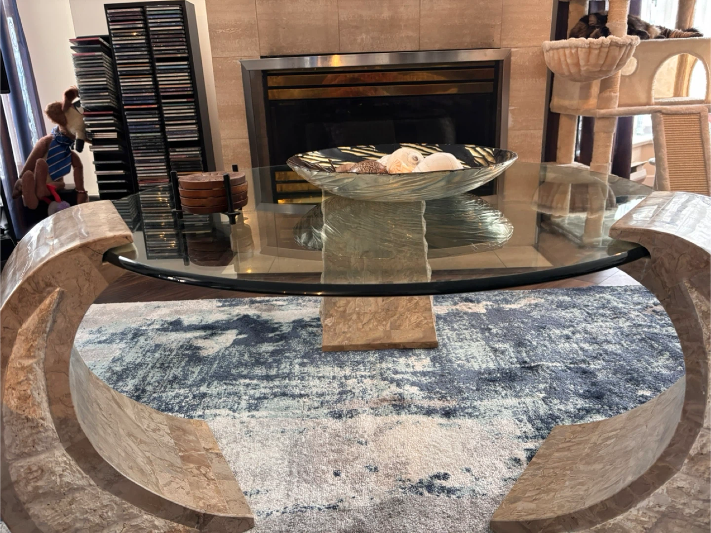 Vintage 1990s Magnussen Home Albany Stone table