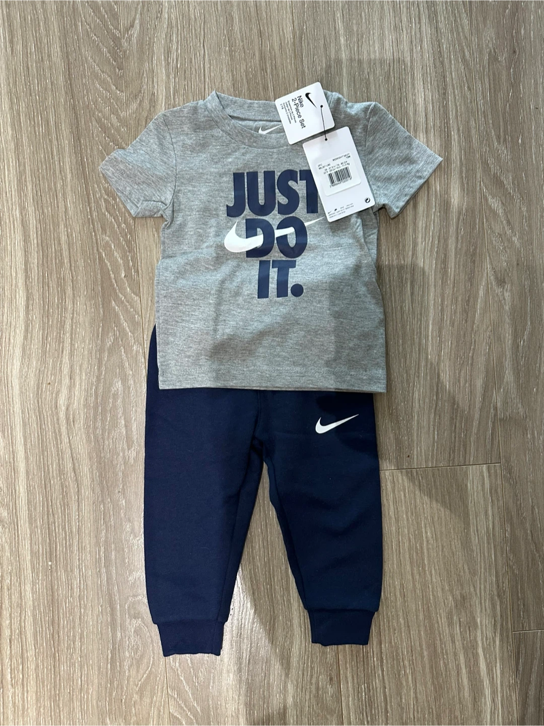 Nike Toddler 2-Piece Just Do It Set Grey/Navy