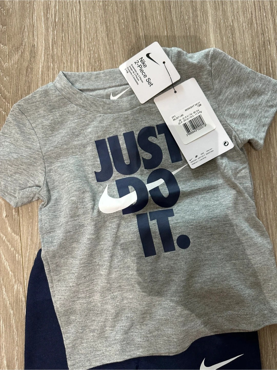 Nike Toddler 2-Piece Just Do It Set Grey/Navy - photo 3