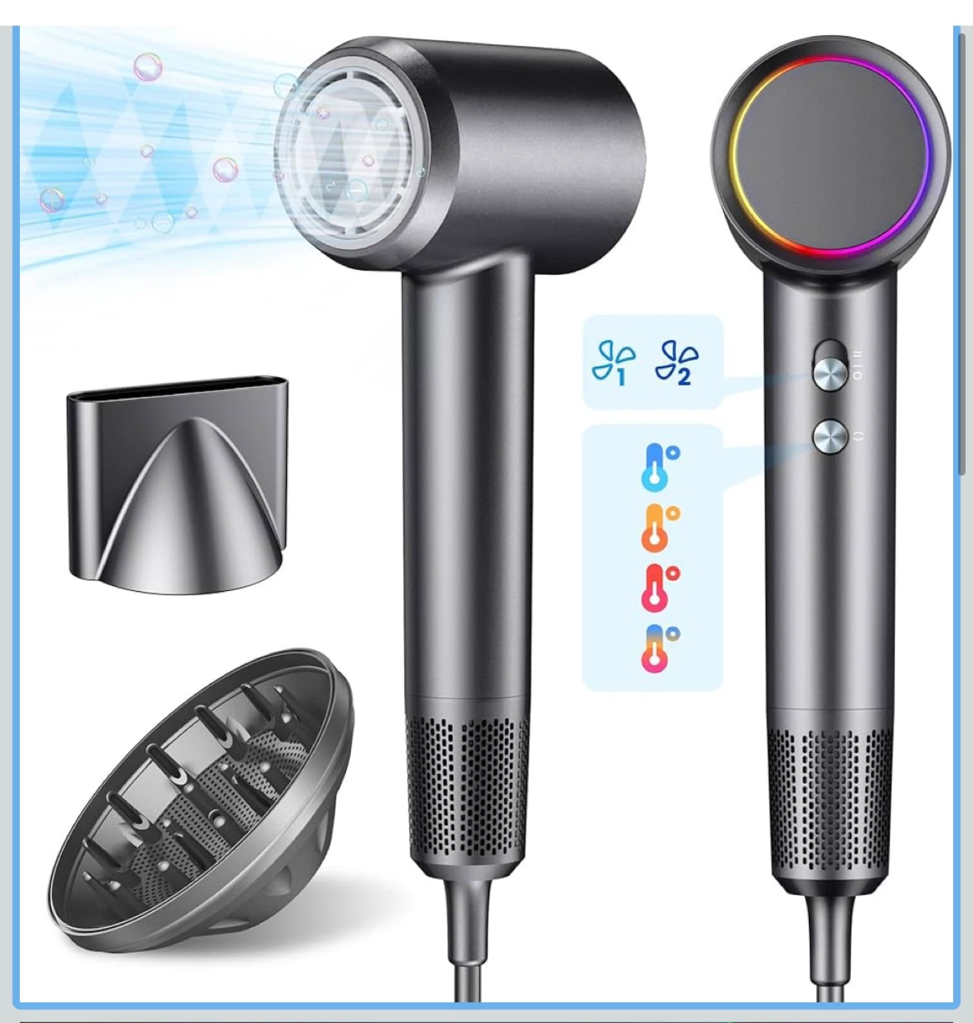 New High-Speed Hair Dryer with Magnetic Attachments