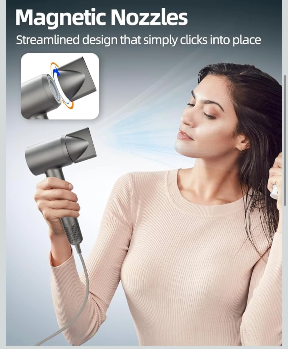 New High-Speed Hair Dryer with Magnetic Attachments - photo 3