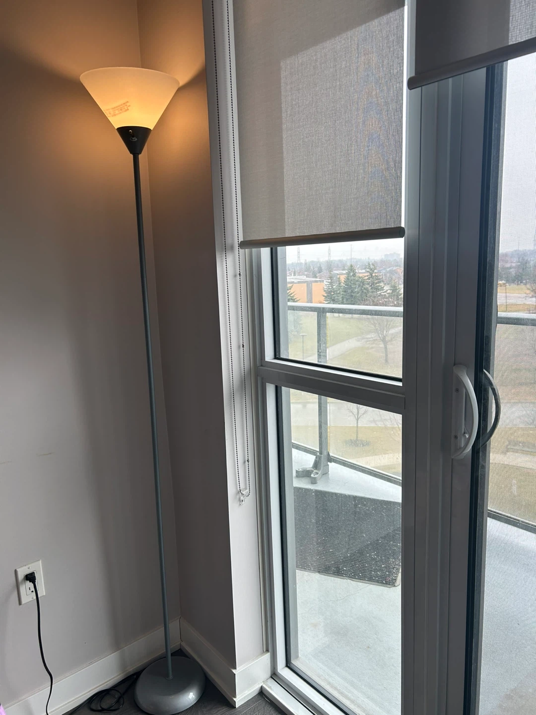 Moving sale! Tall Floor Lamp with Frosted plastic Shade