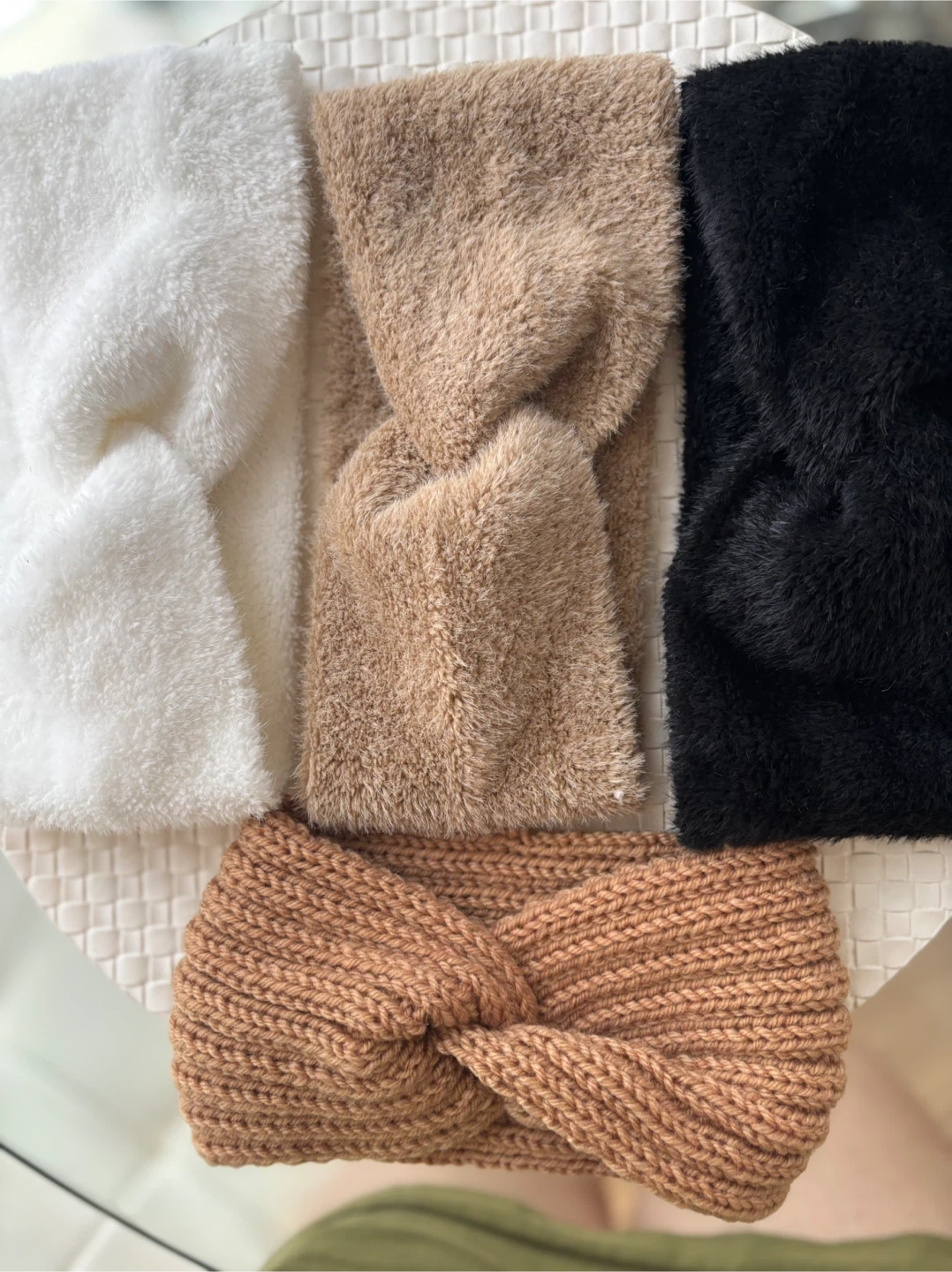 Knit and Fuzzy Twist Headbands (Set of 4)