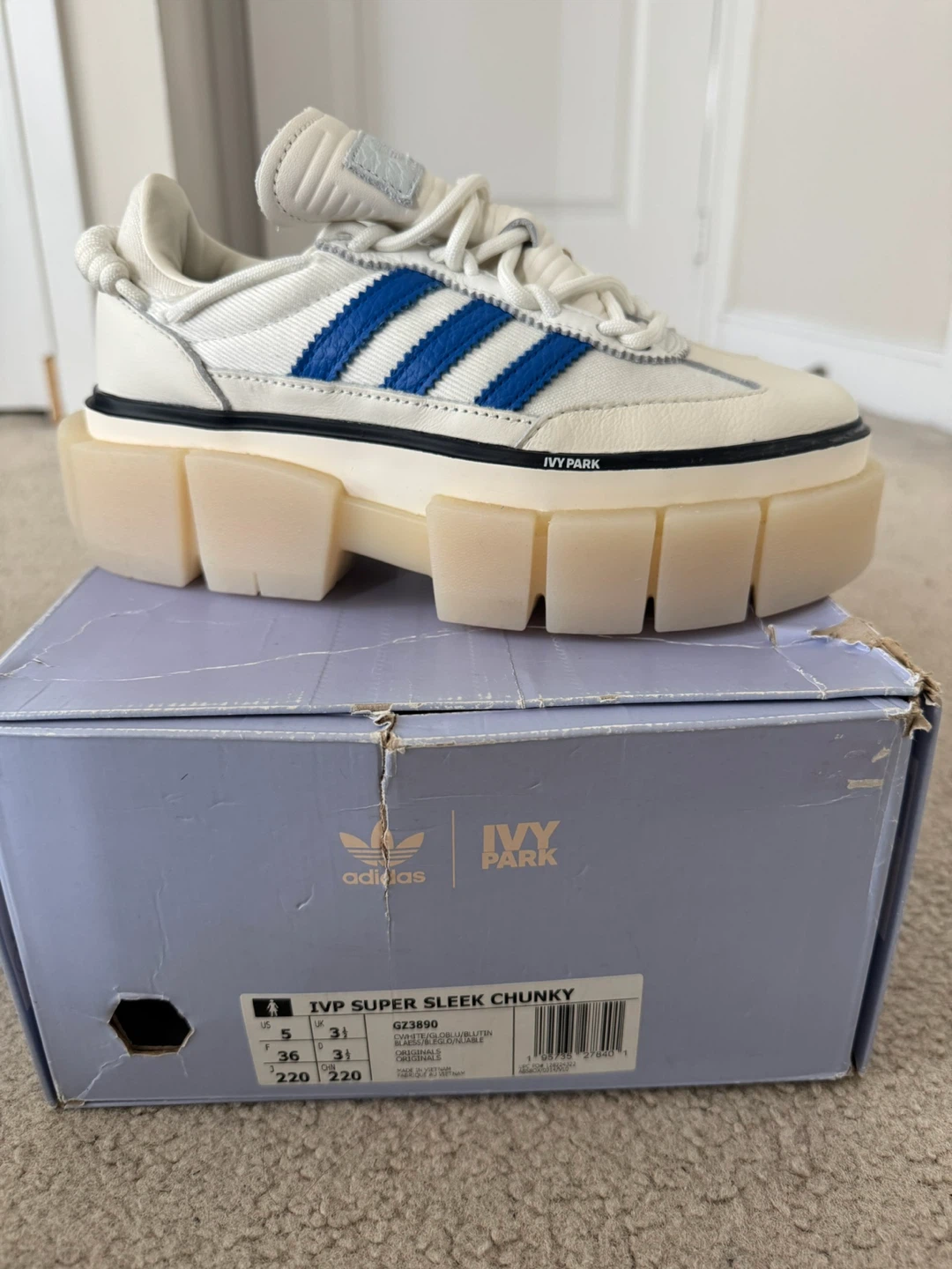 Adidas Ivy Park Sleek Super - Blue White (Women’s Size 5) - photo 4