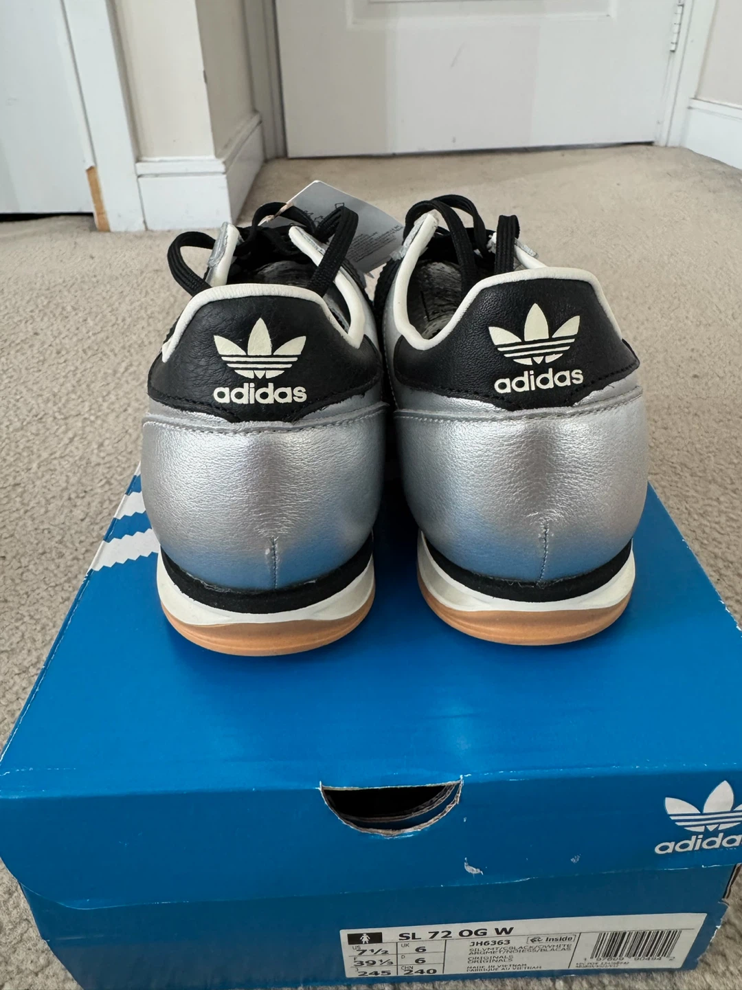 Adidas SL 72 - Silver Metallic Black Gum (Women’s Size: 7.5) - photo 3