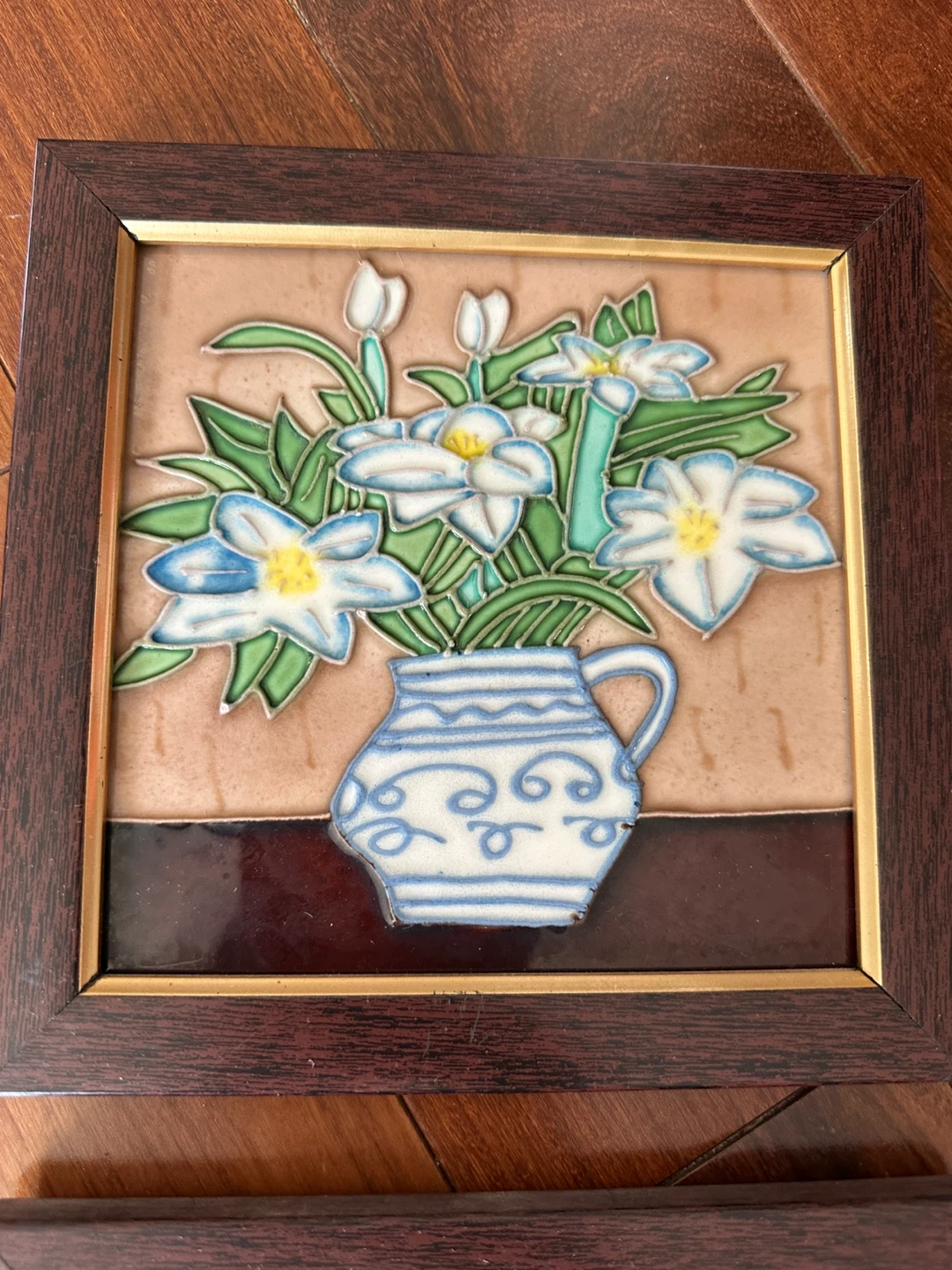 Set of 4 Framed Ceramic Wall Art Tiles - photo 4