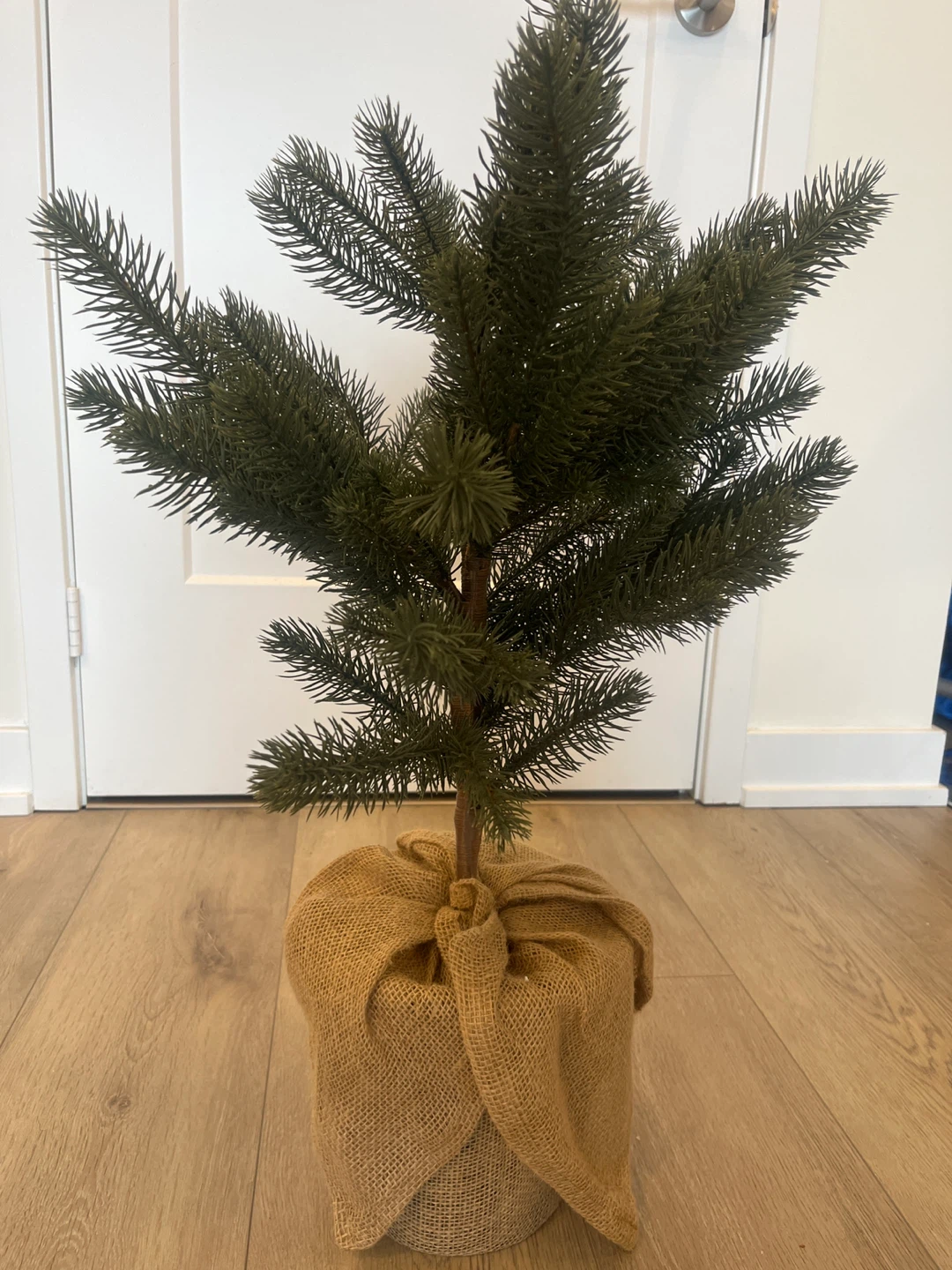Small Faux Christmas Tree with Lights and Star