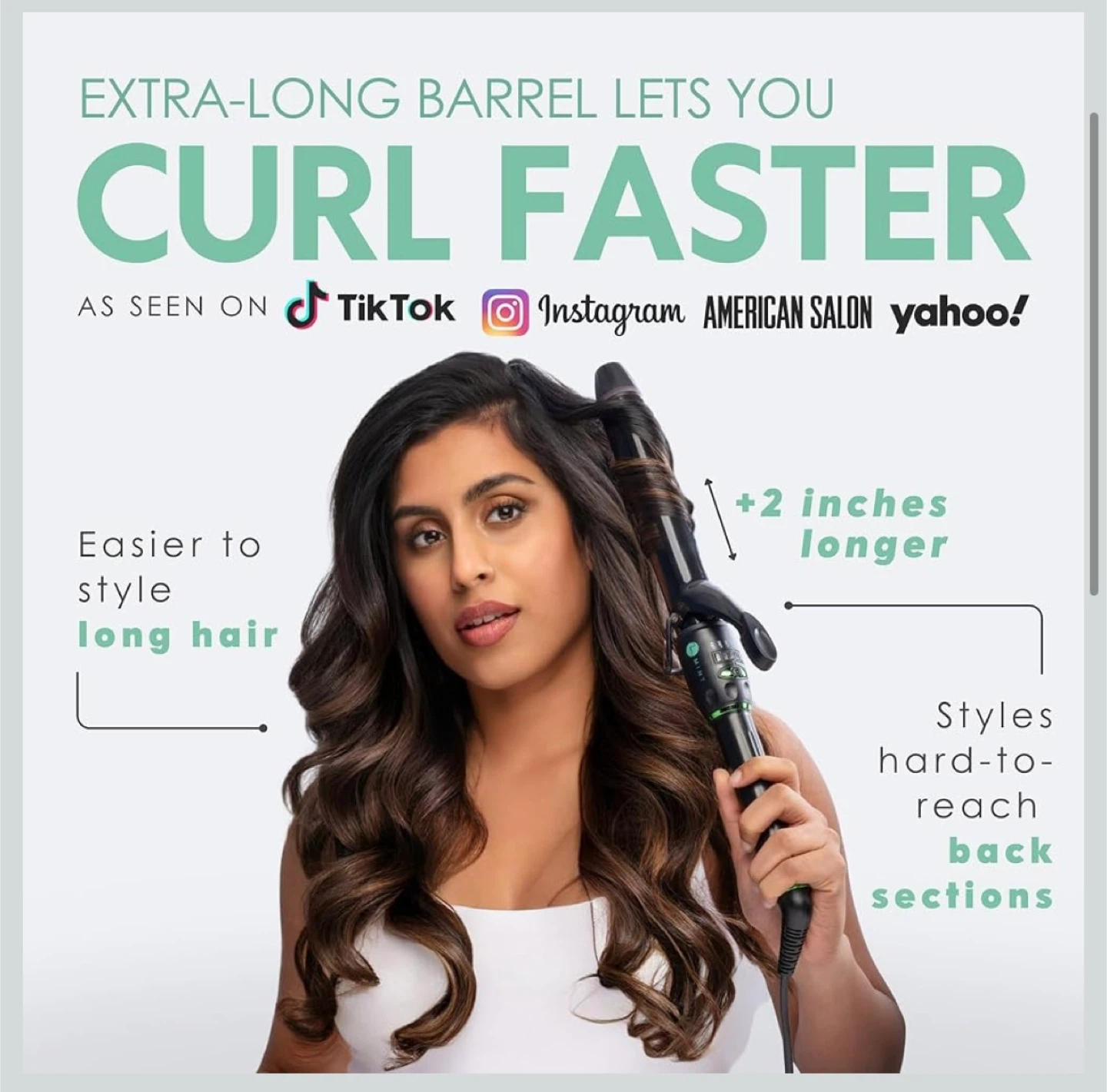 New MINT Extra-Long Barrel Curling Iron 1.25 - photo 2