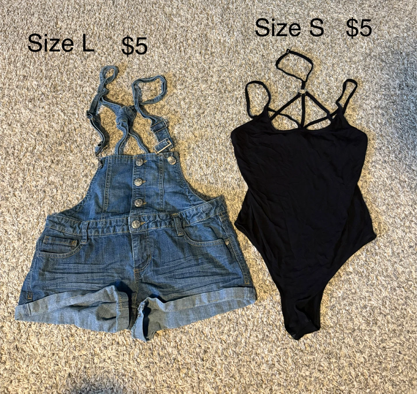 Denim Shortall Overalls $5 each