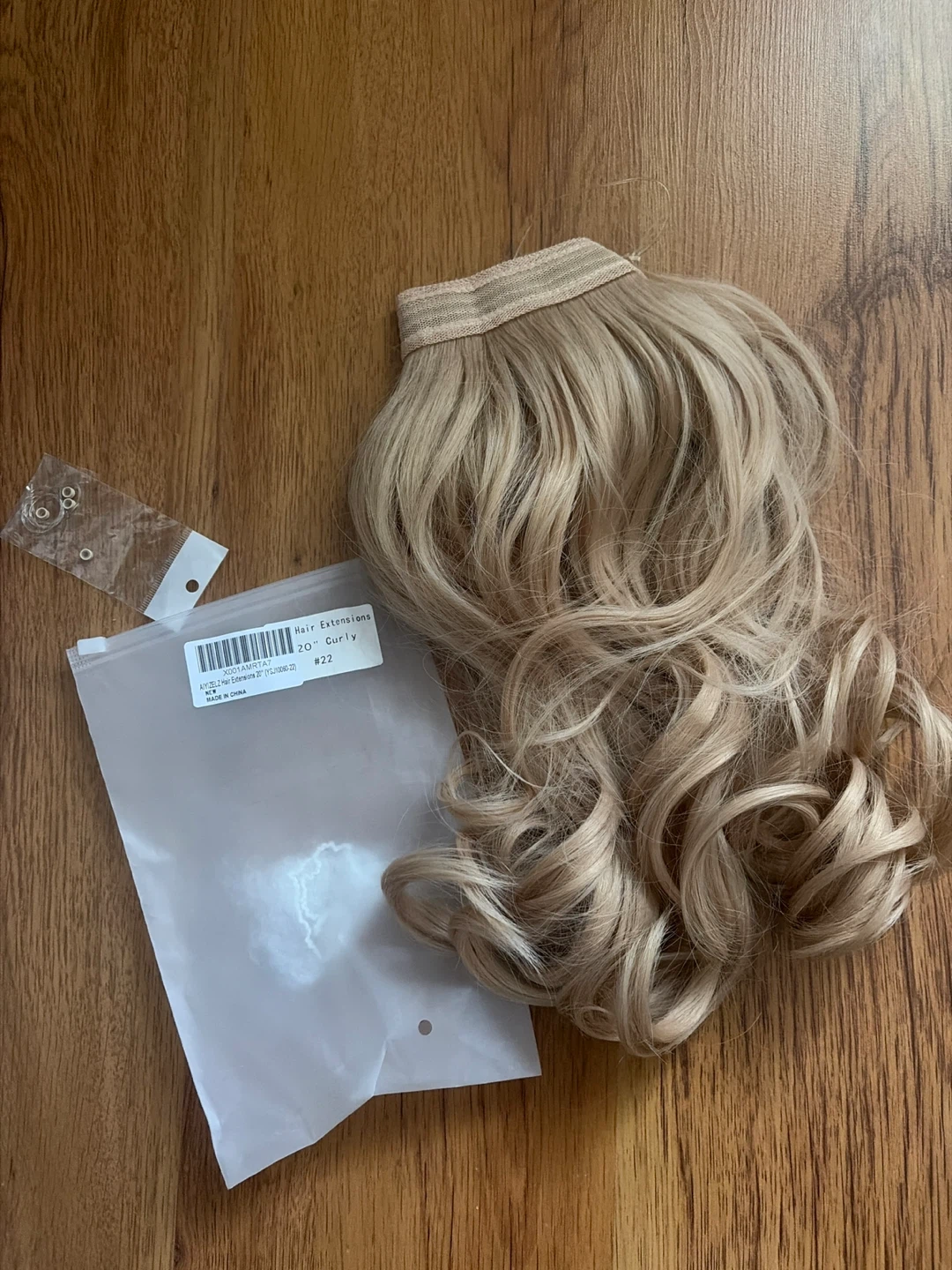 AIYIZELZ Hair Extensions 20" Curly Blonde #22