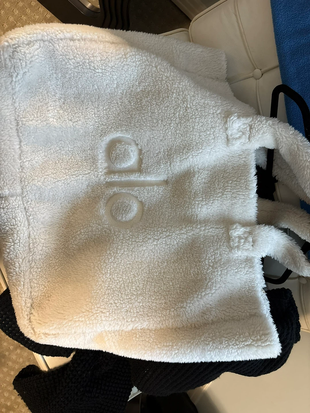 ALO White Fleece Tote Bag