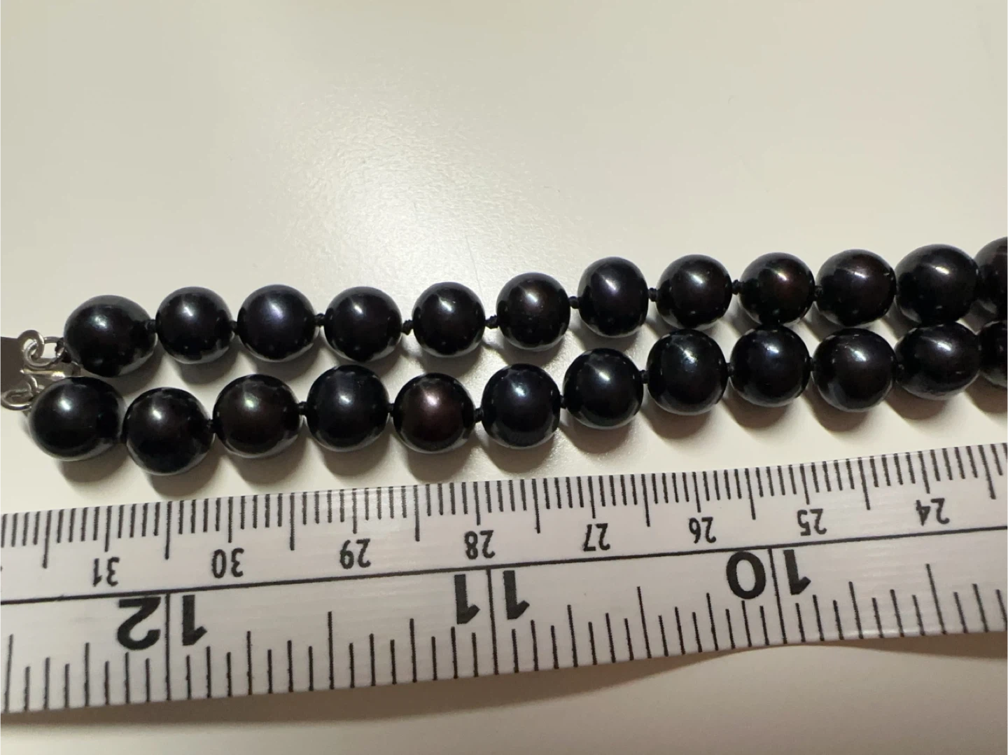 Double Strand Black Pearl Bracelet with Silver Clasp - photo 4